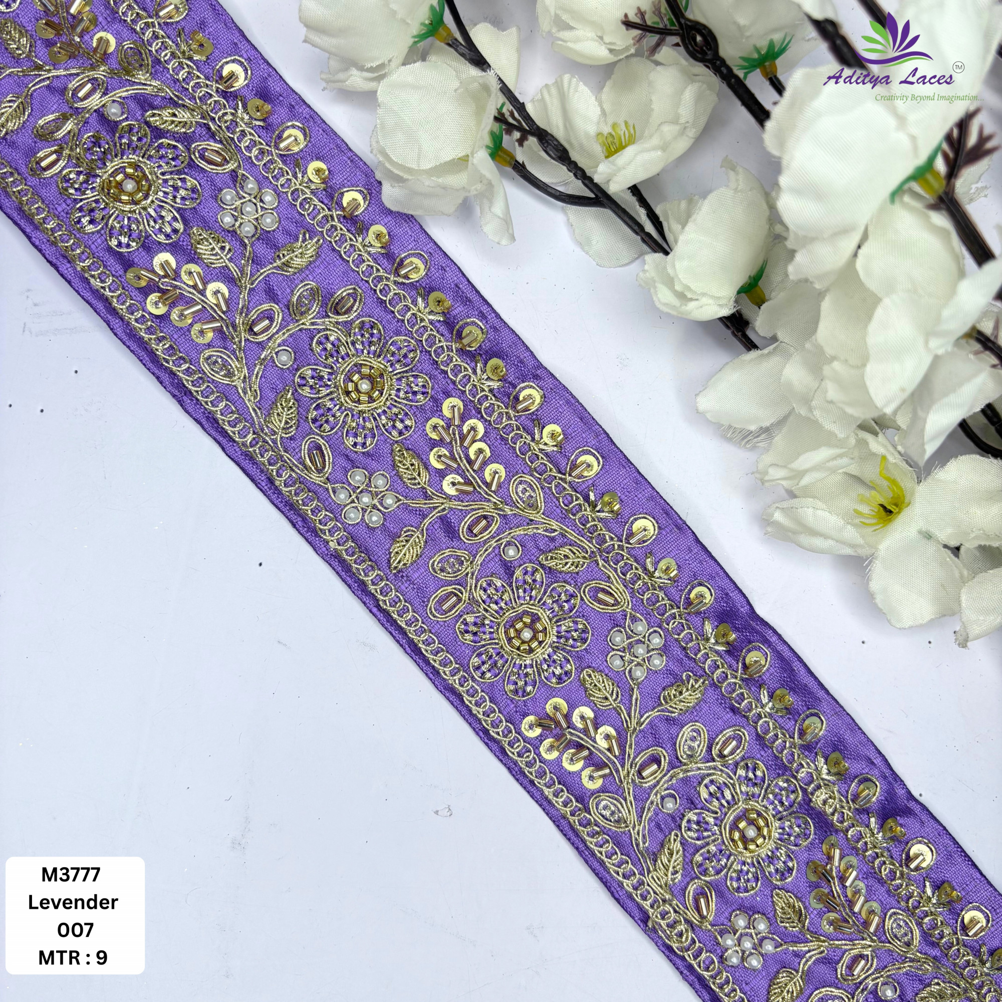 Stylish Luxury Fashion Beads Lace for Lehenga Saree