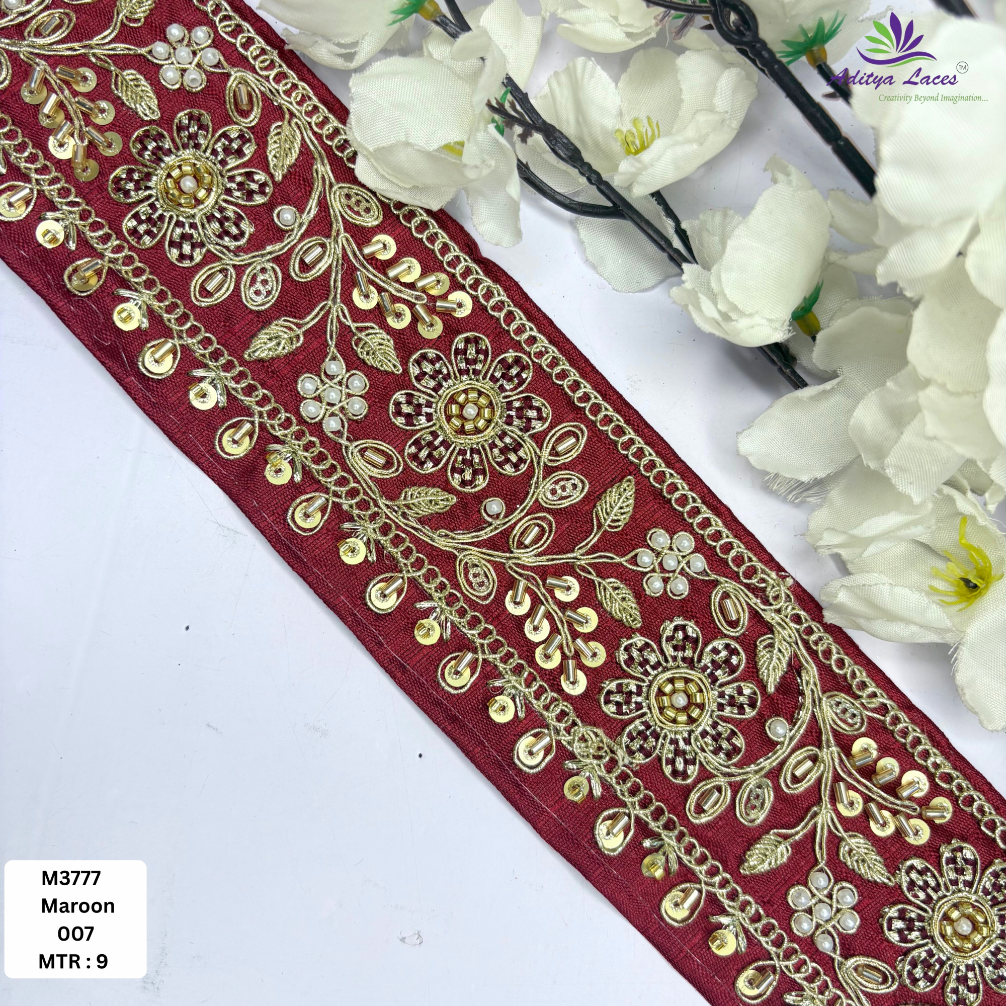 Stylish Luxury Fashion Beads Lace for Lehenga Saree