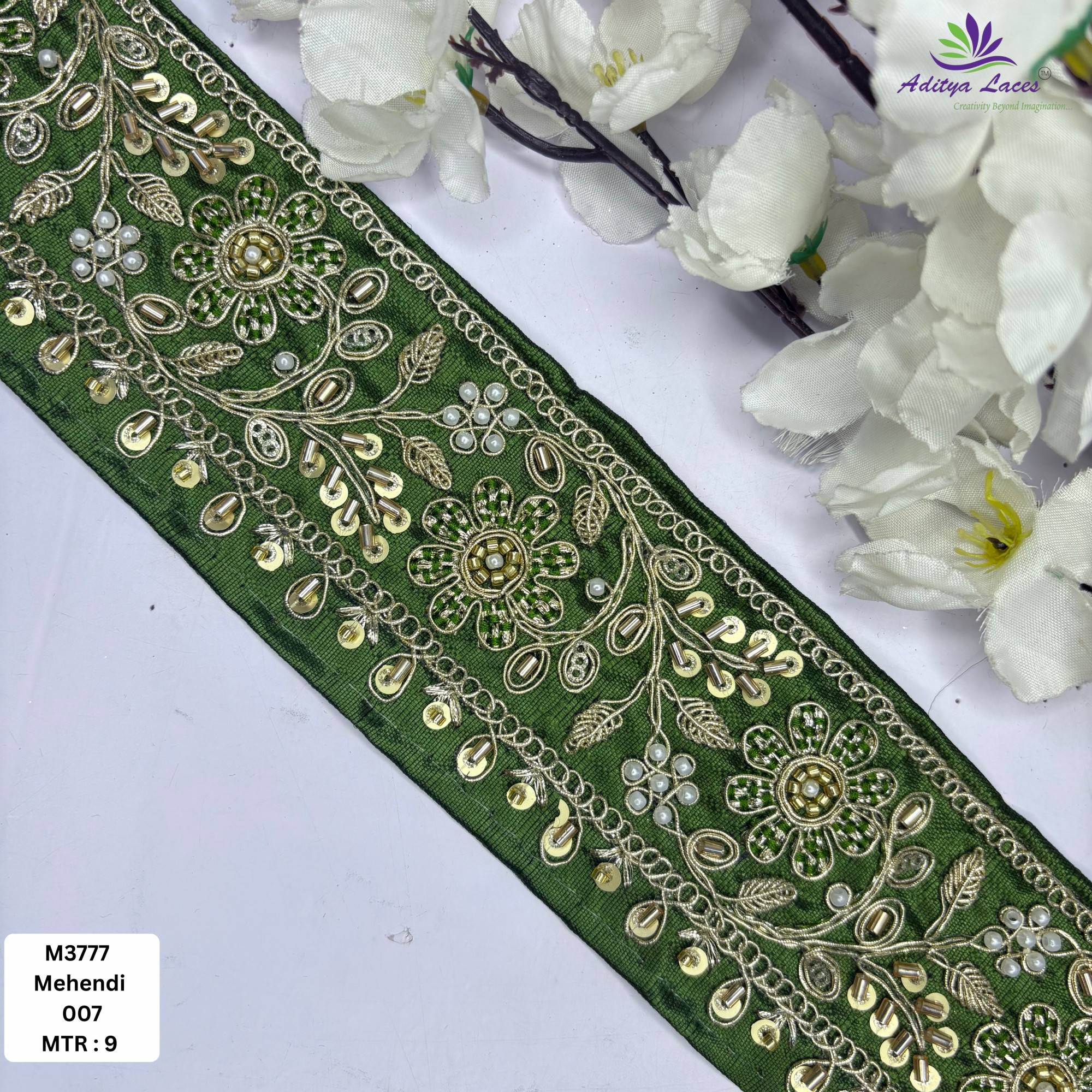 Stylish Luxury Fashion Beads Lace for Lehenga Saree