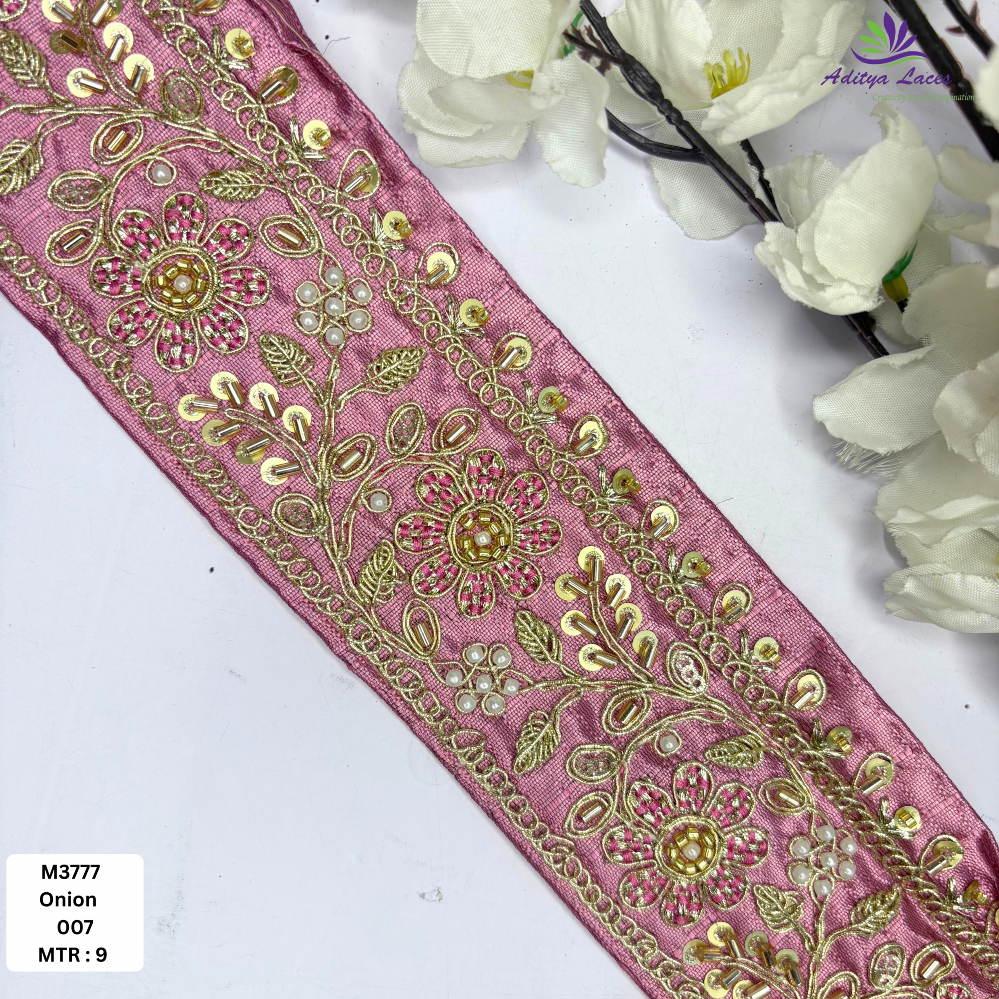 Stylish Luxury Fashion Beads Lace for Lehenga Saree