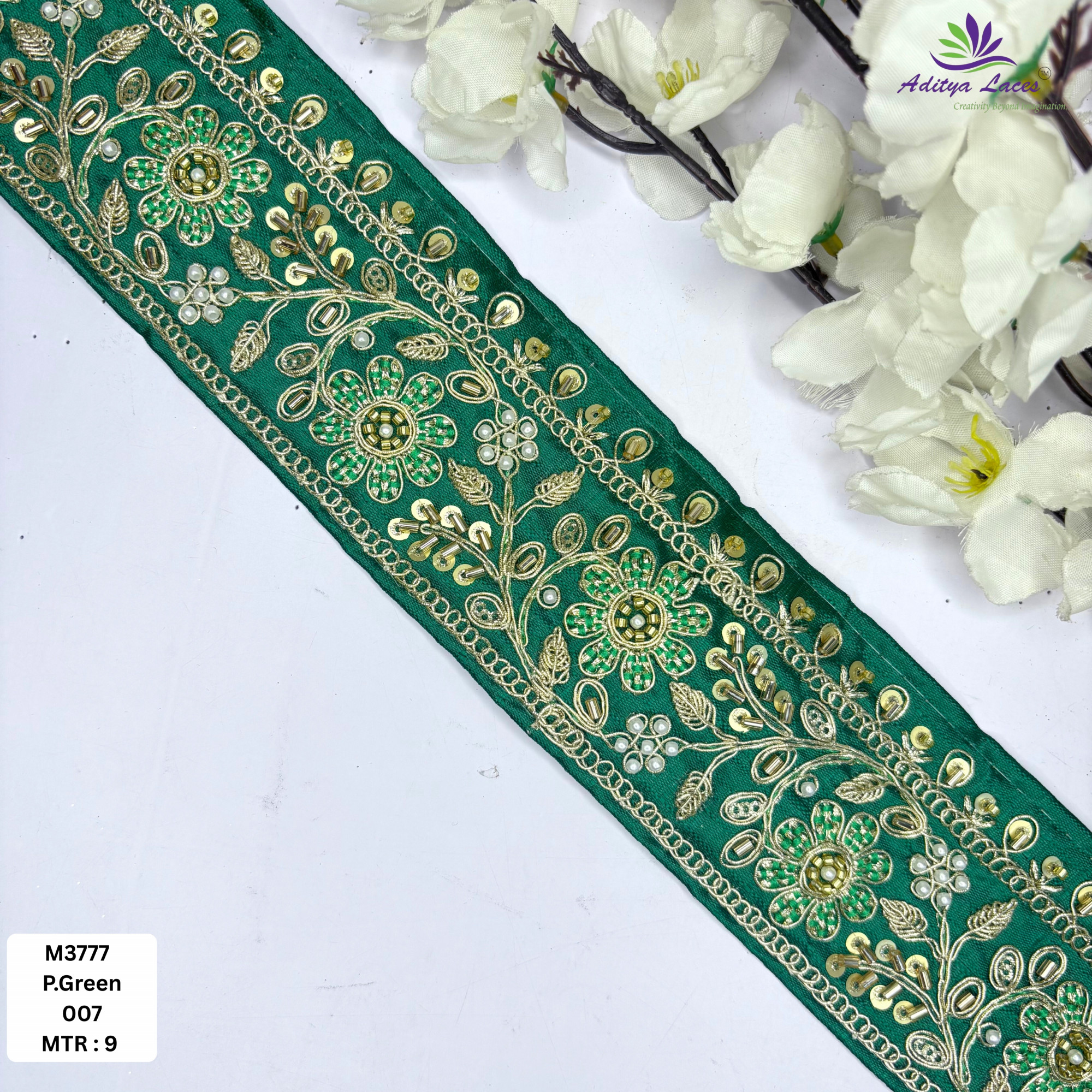Stylish Luxury Fashion Beads Lace for Lehenga Saree
