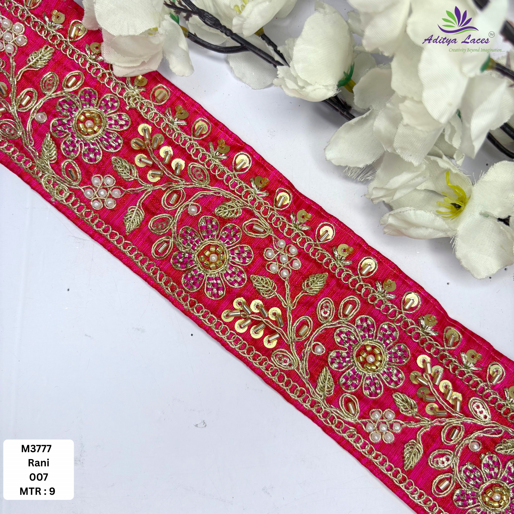 Stylish Luxury Fashion Beads Lace for Lehenga Saree