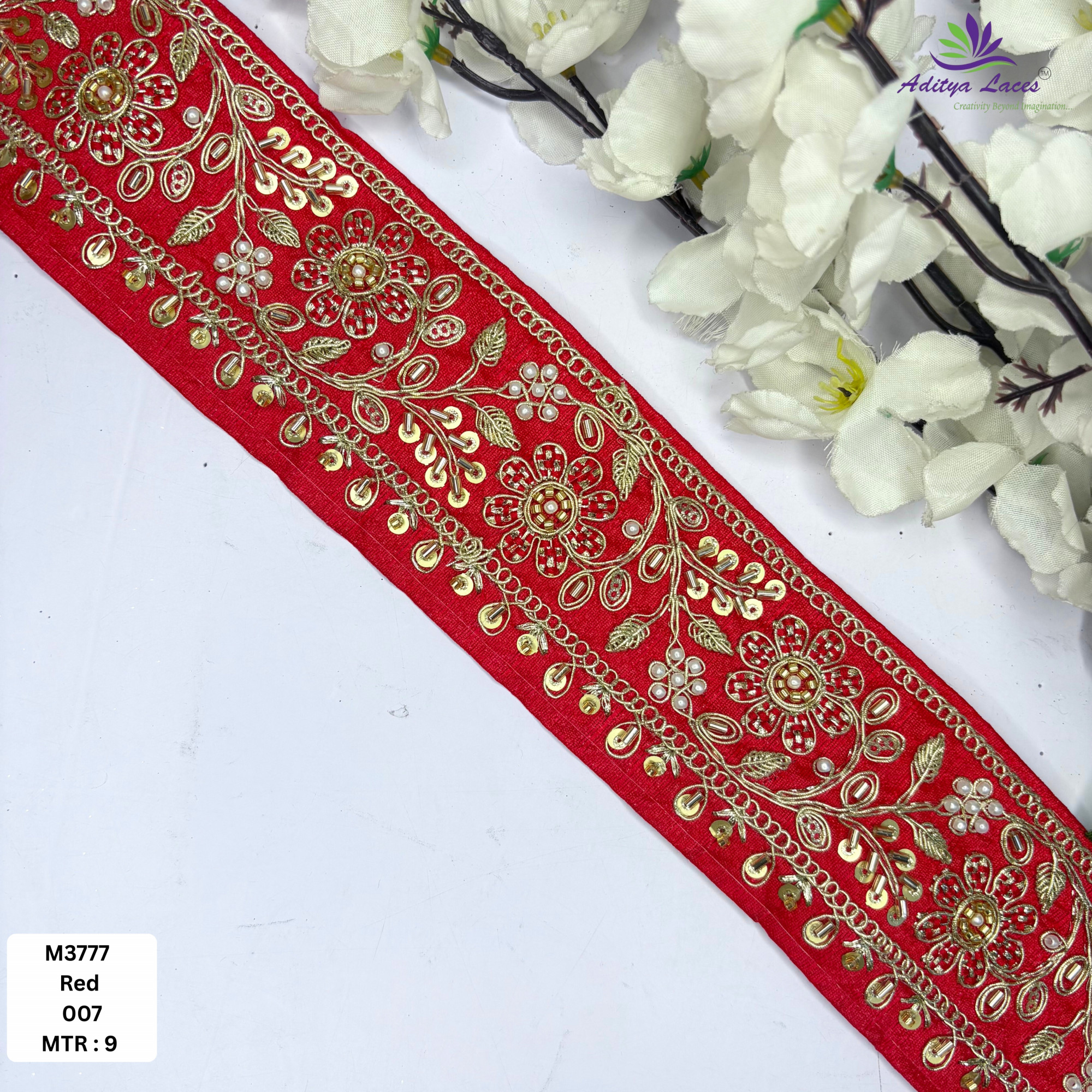 Stylish Luxury Fashion Beads Lace for Lehenga Saree