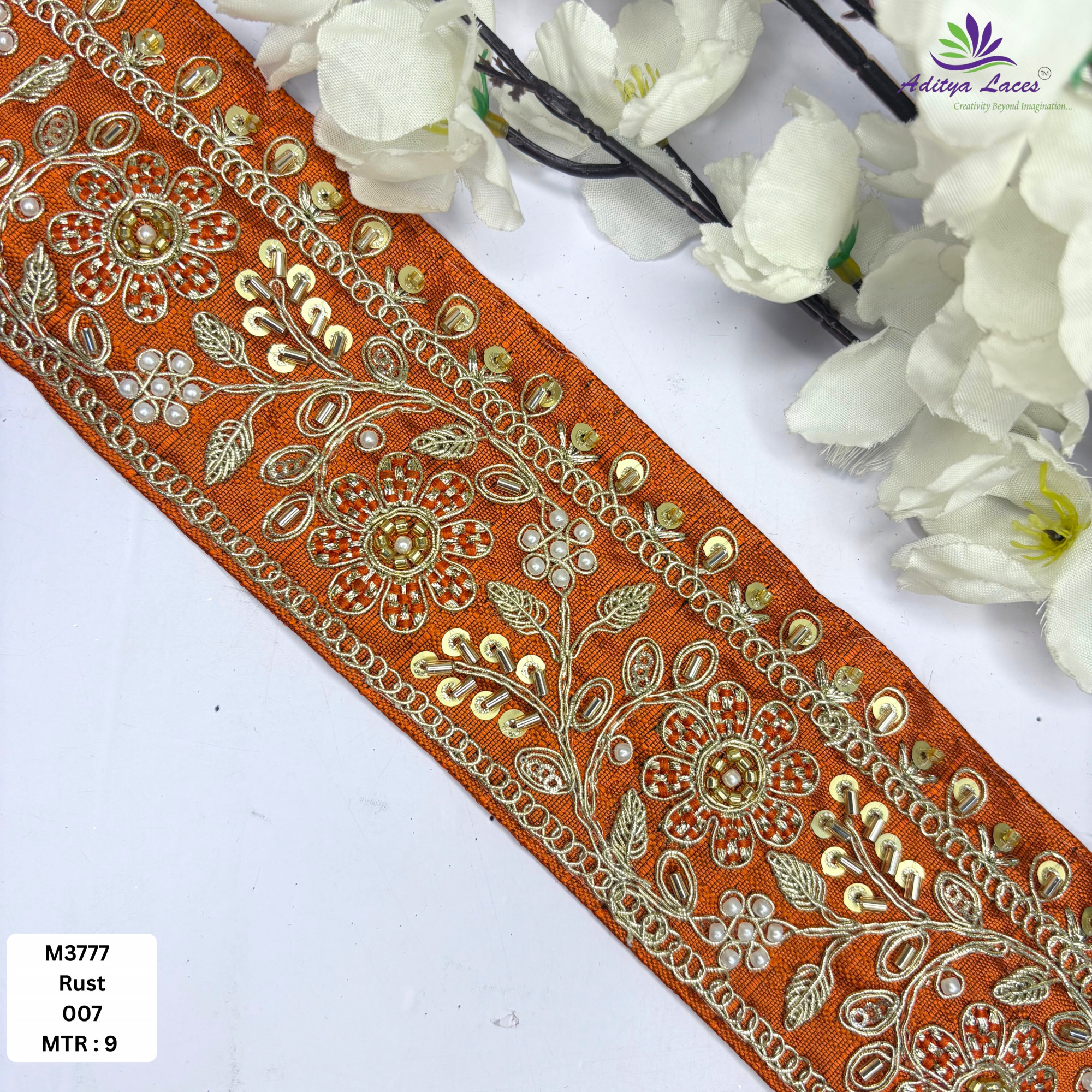 Stylish Luxury Fashion Beads Lace for Lehenga Saree