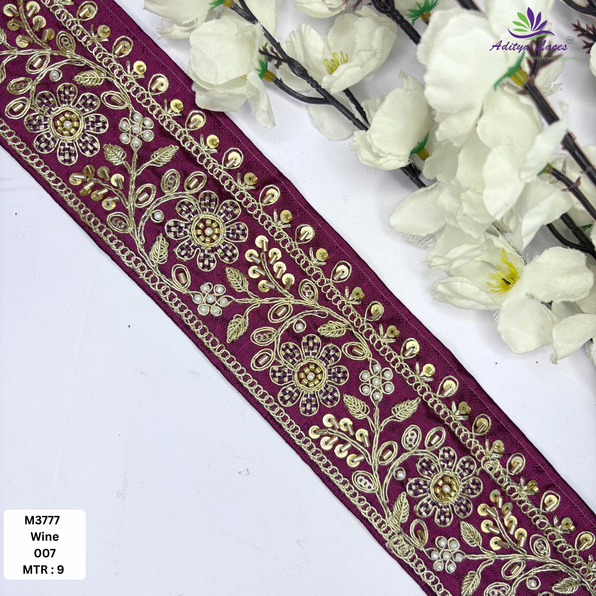 Stylish Luxury Fashion Beads Lace for Lehenga Saree