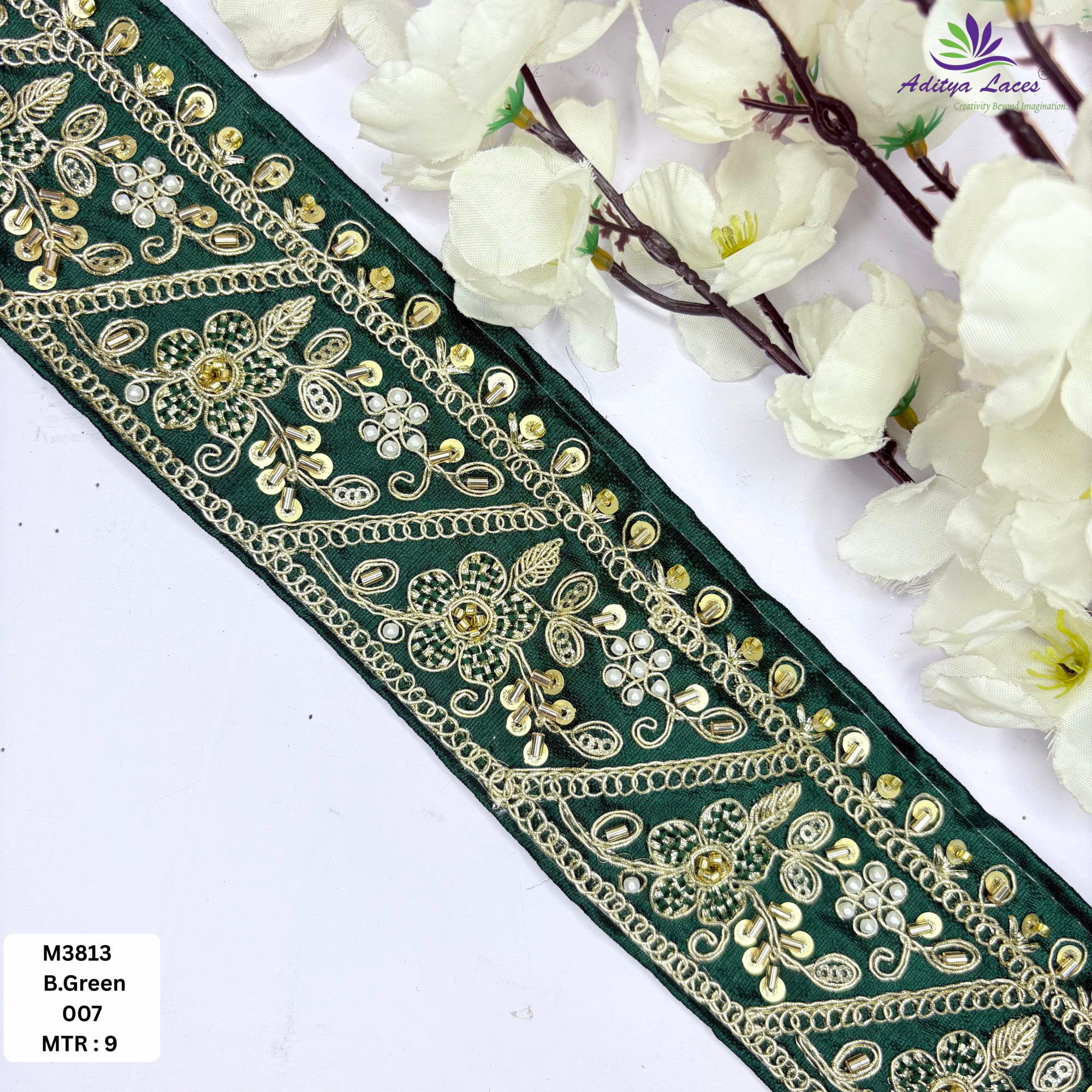 Fancy Handcrafted Beaded Border for Ethnic Dresses