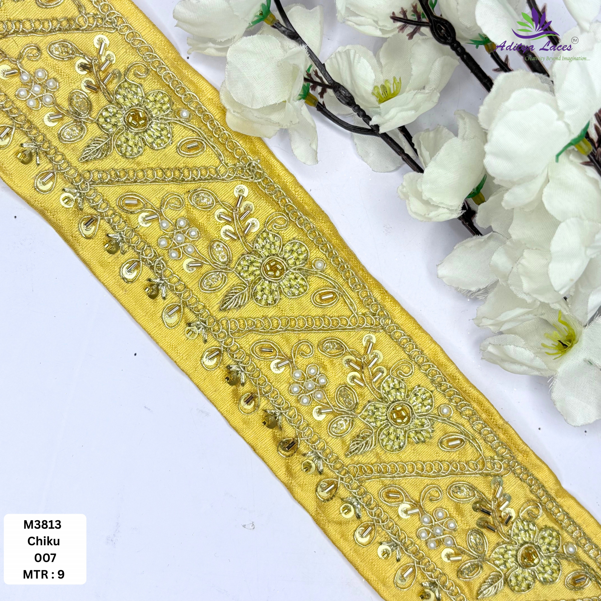 Fancy Handcrafted Beaded Border for Ethnic Dresses