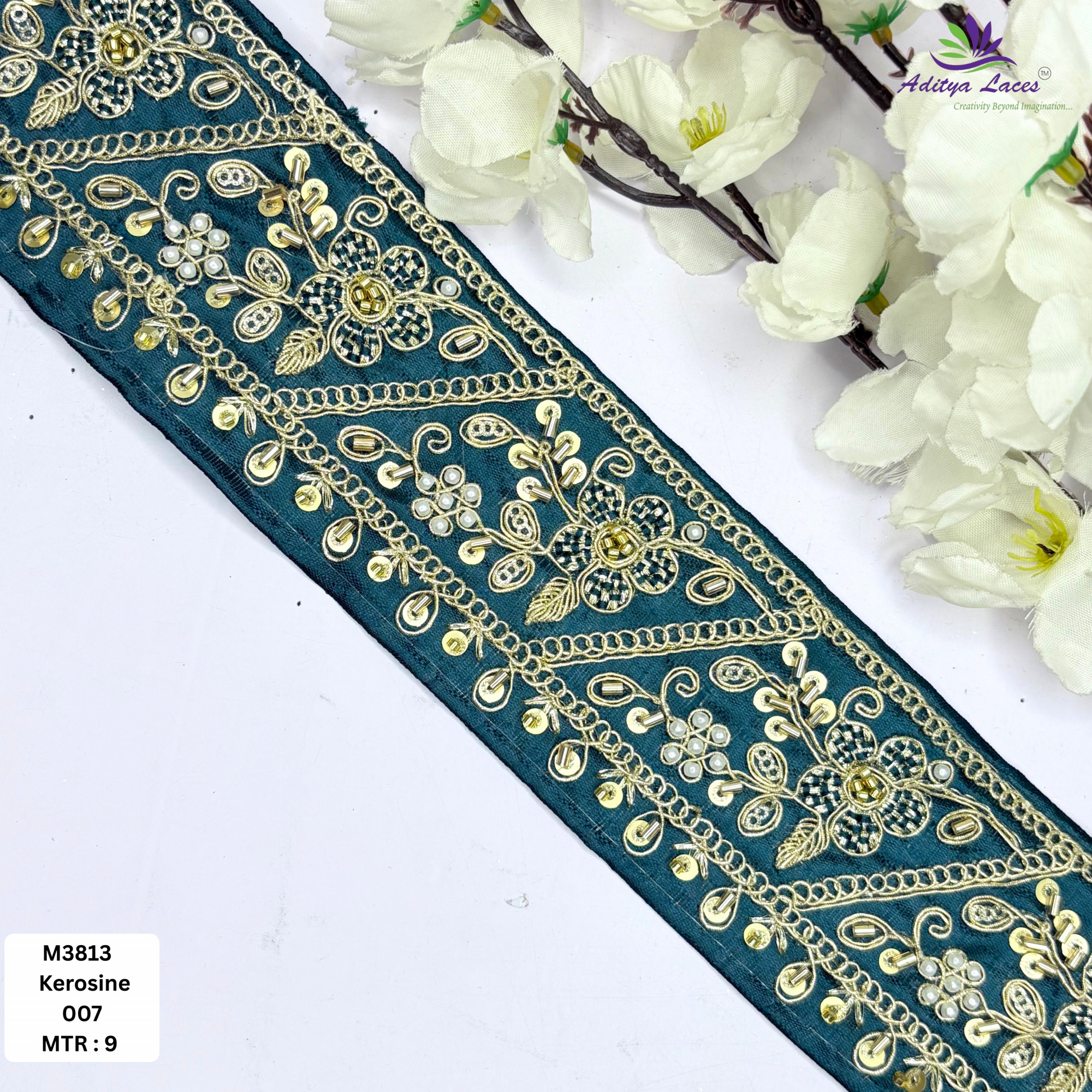 Fancy Handcrafted Beaded Border for Ethnic Dresses