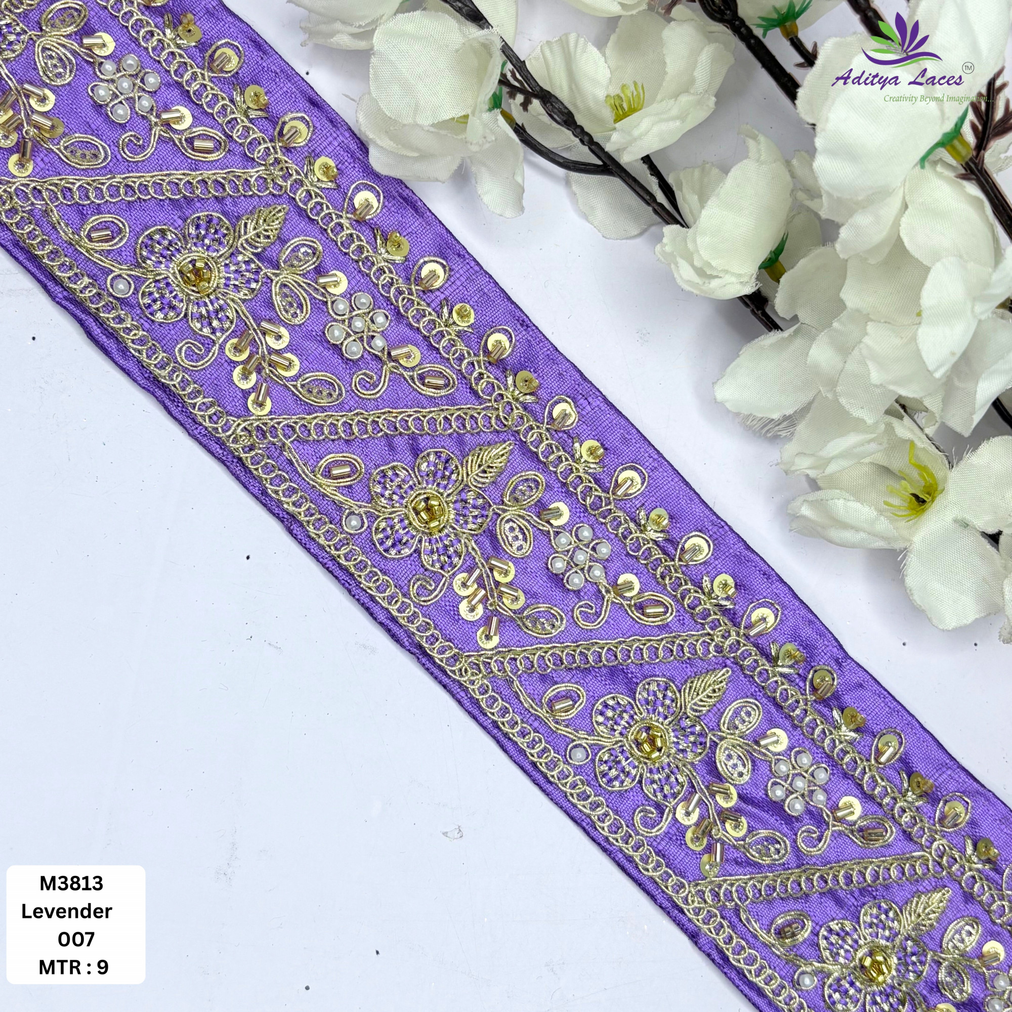 Fancy Handcrafted Beaded Border for Ethnic Dresses