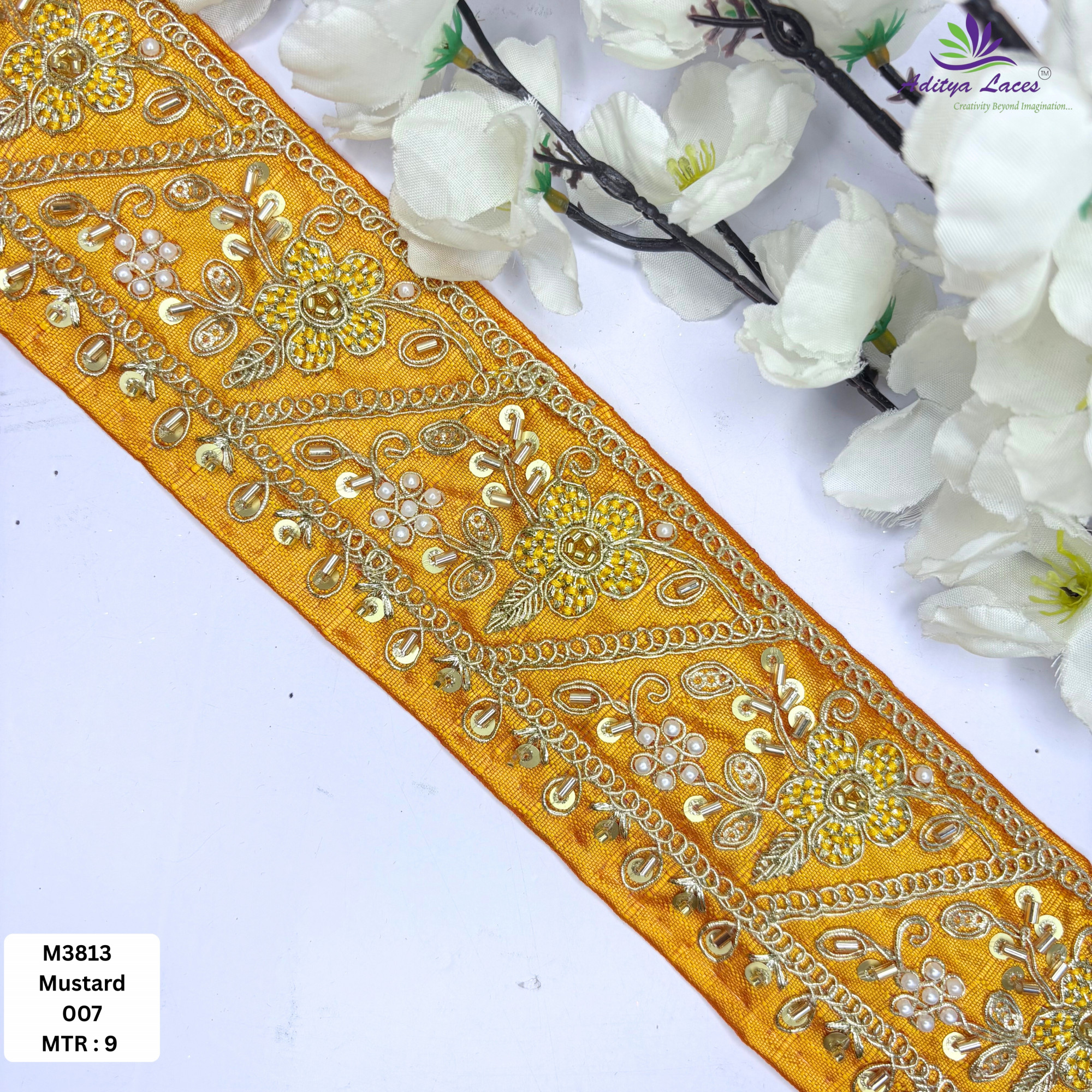Fancy Handcrafted Beaded Border for Ethnic Dresses