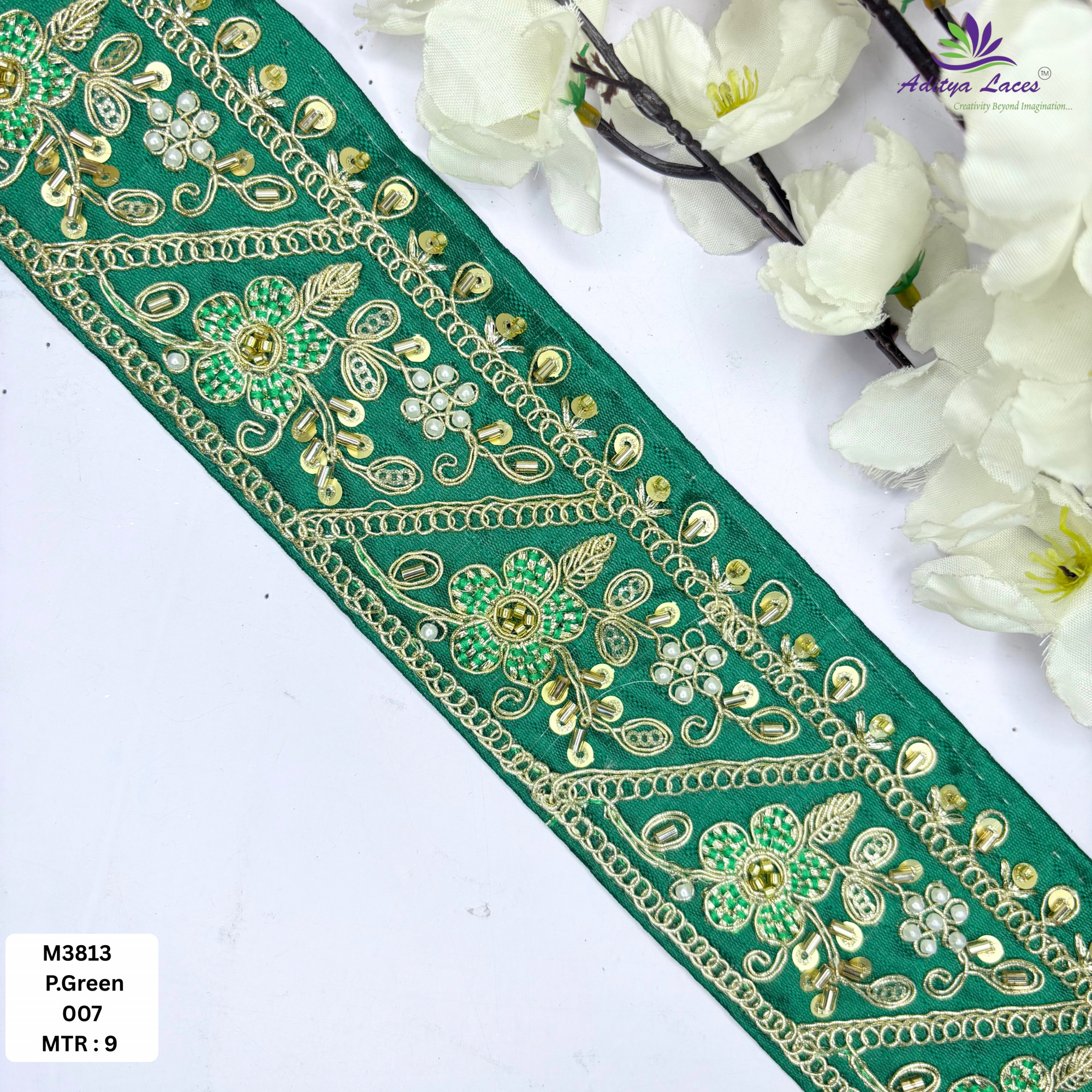 Fancy Handcrafted Beaded Border for Ethnic Dresses