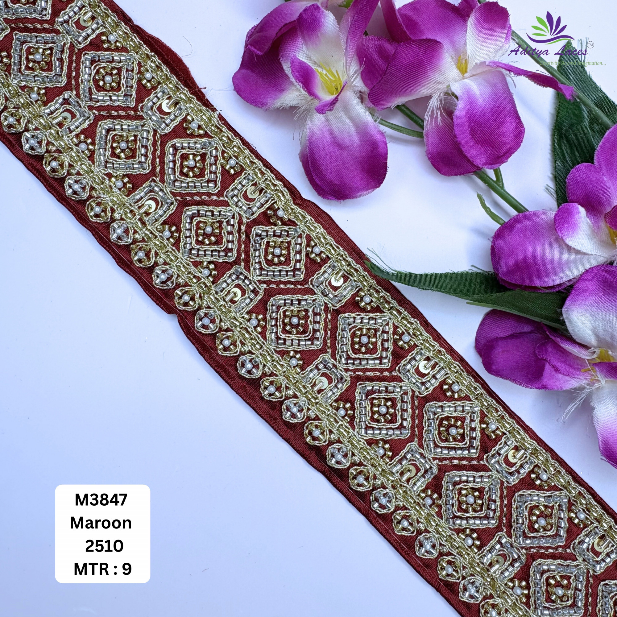 Wedding Garment Decorative Beads Trim for Lehenga Saree