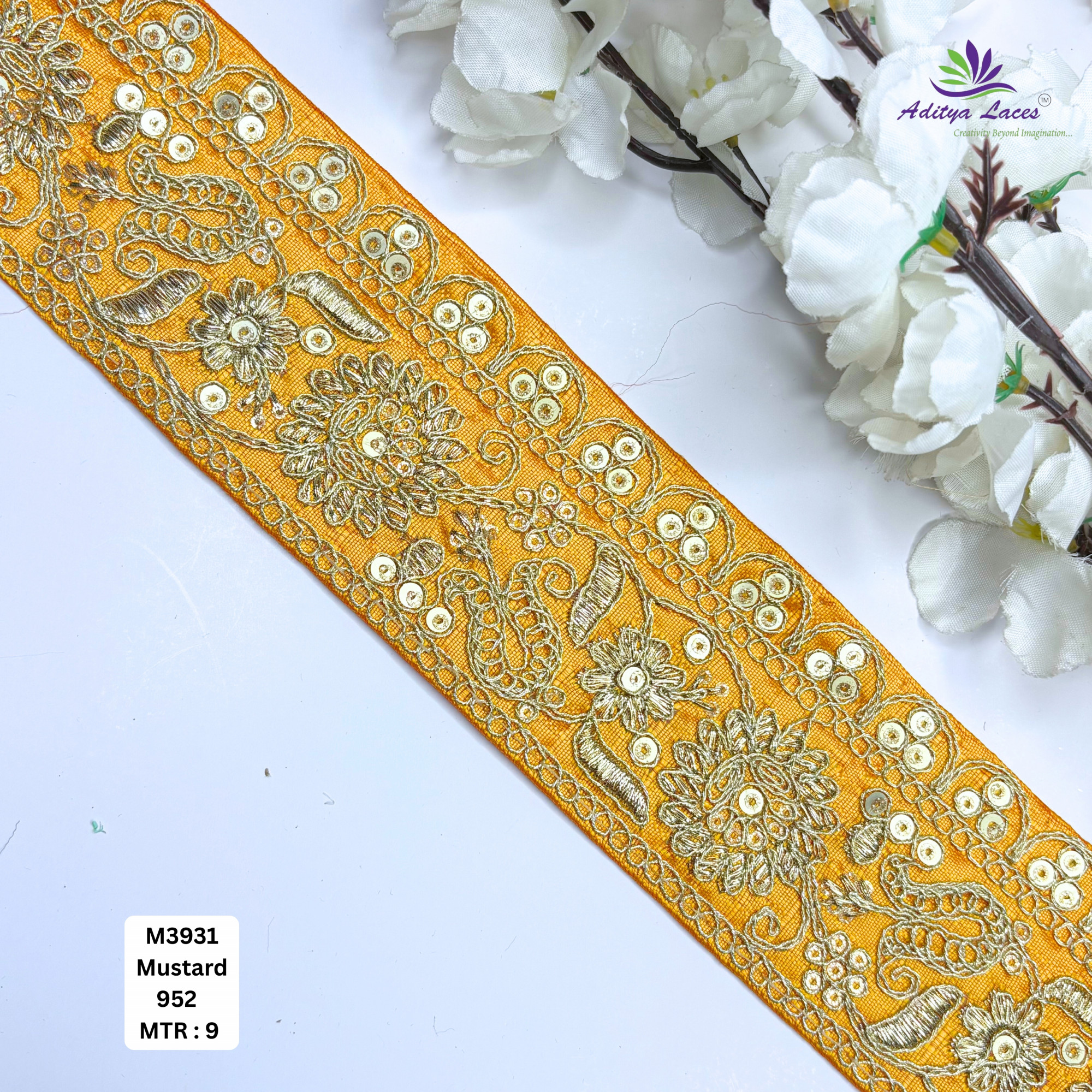 Malbari Multicolor Embroidery Lace Trim Designer Saree Border Bridal Beads Lace