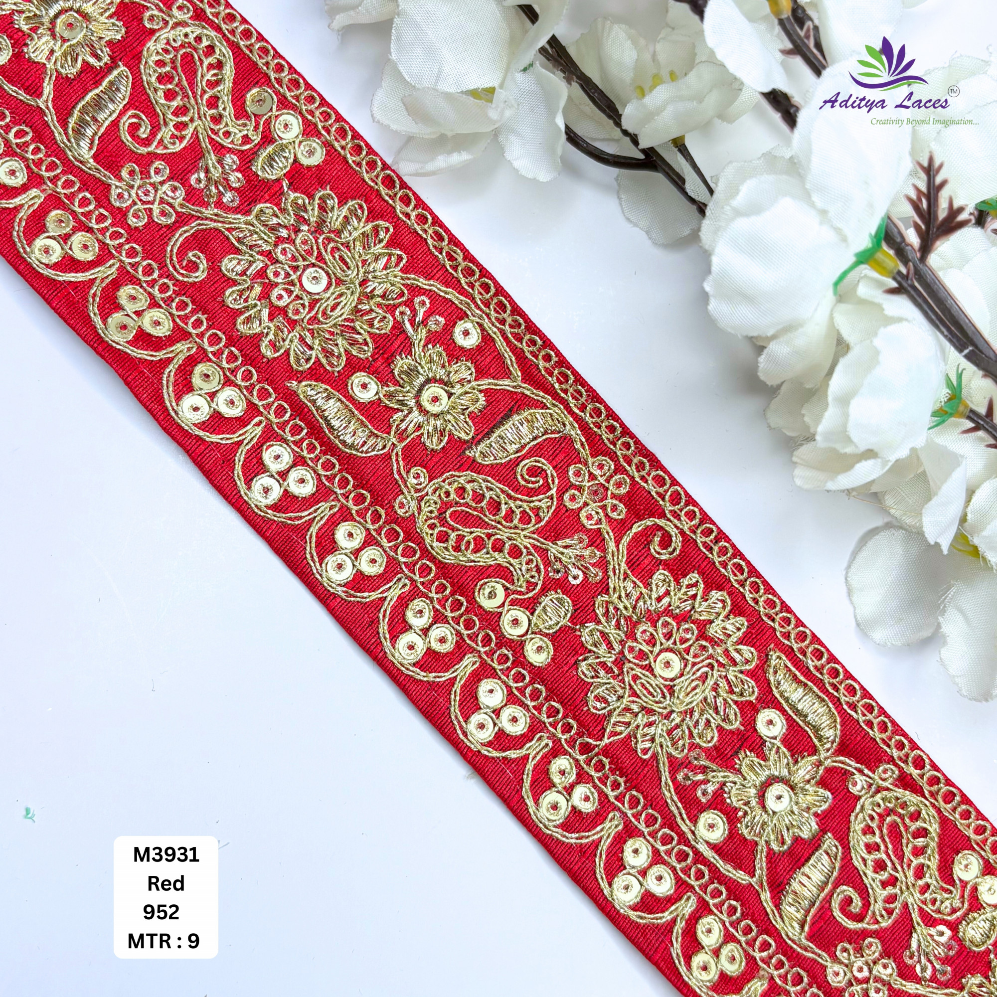 Malbari Multicolor Embroidery Lace Trim Designer Saree Border Bridal Beads Lace
