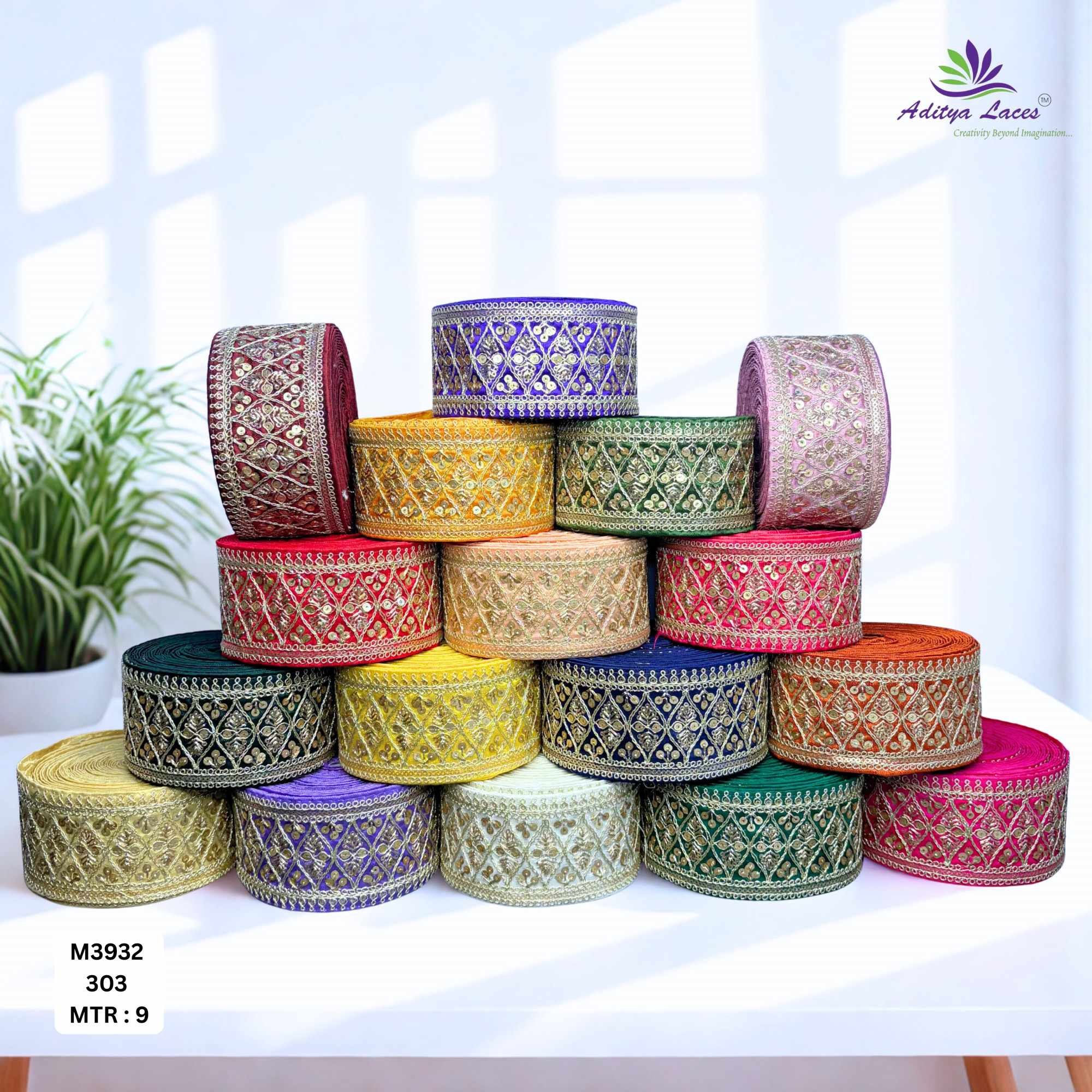 Premium Multicolor Malbari Embroidery Lace Rolls