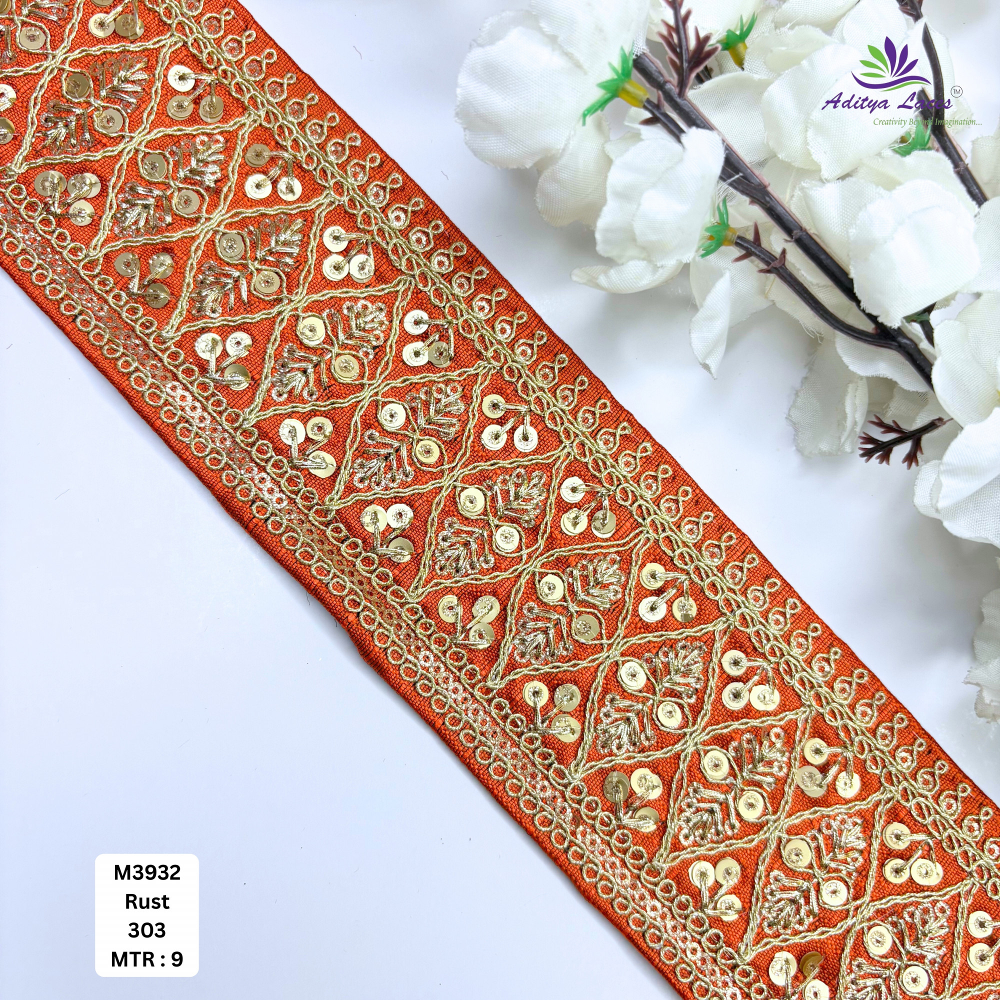 Premium Multicolor Malbari Embroidery Lace Rolls