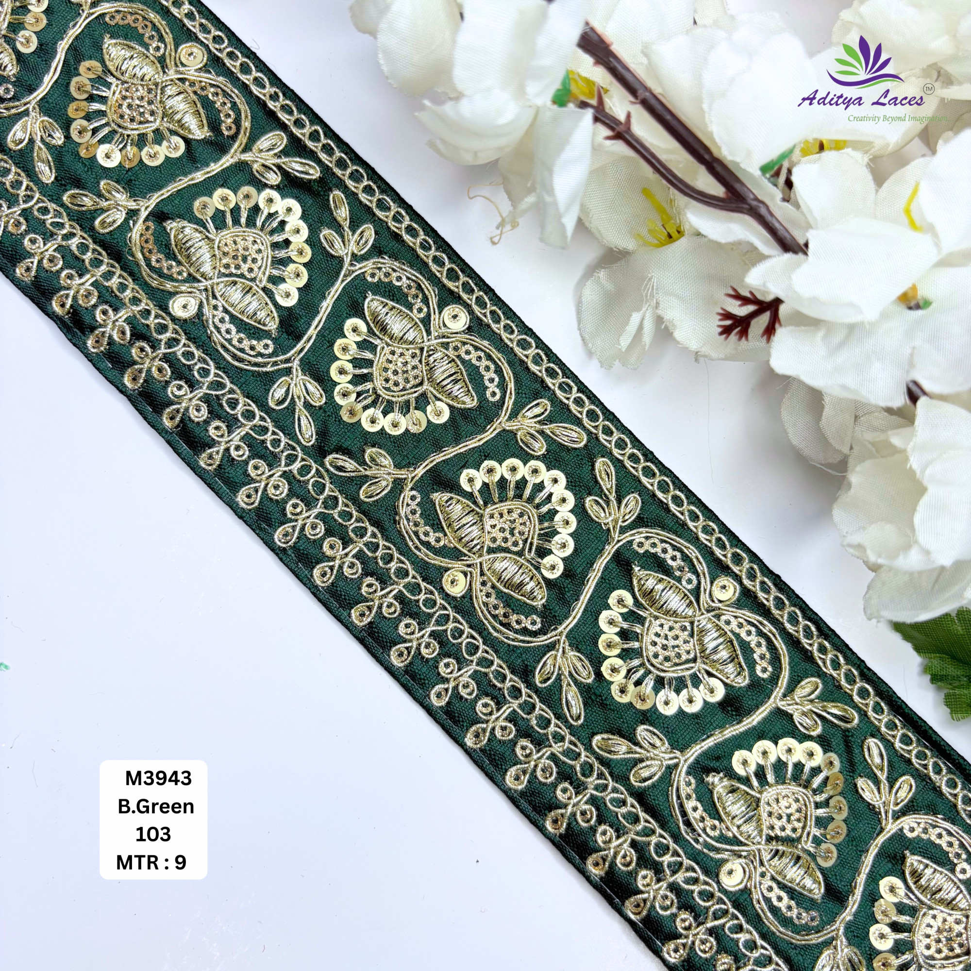 Premium Multicolor Malbari Embroidery Lace Rolls Designer Saree Border Bridal Beads Lace for Ethnic Fashion