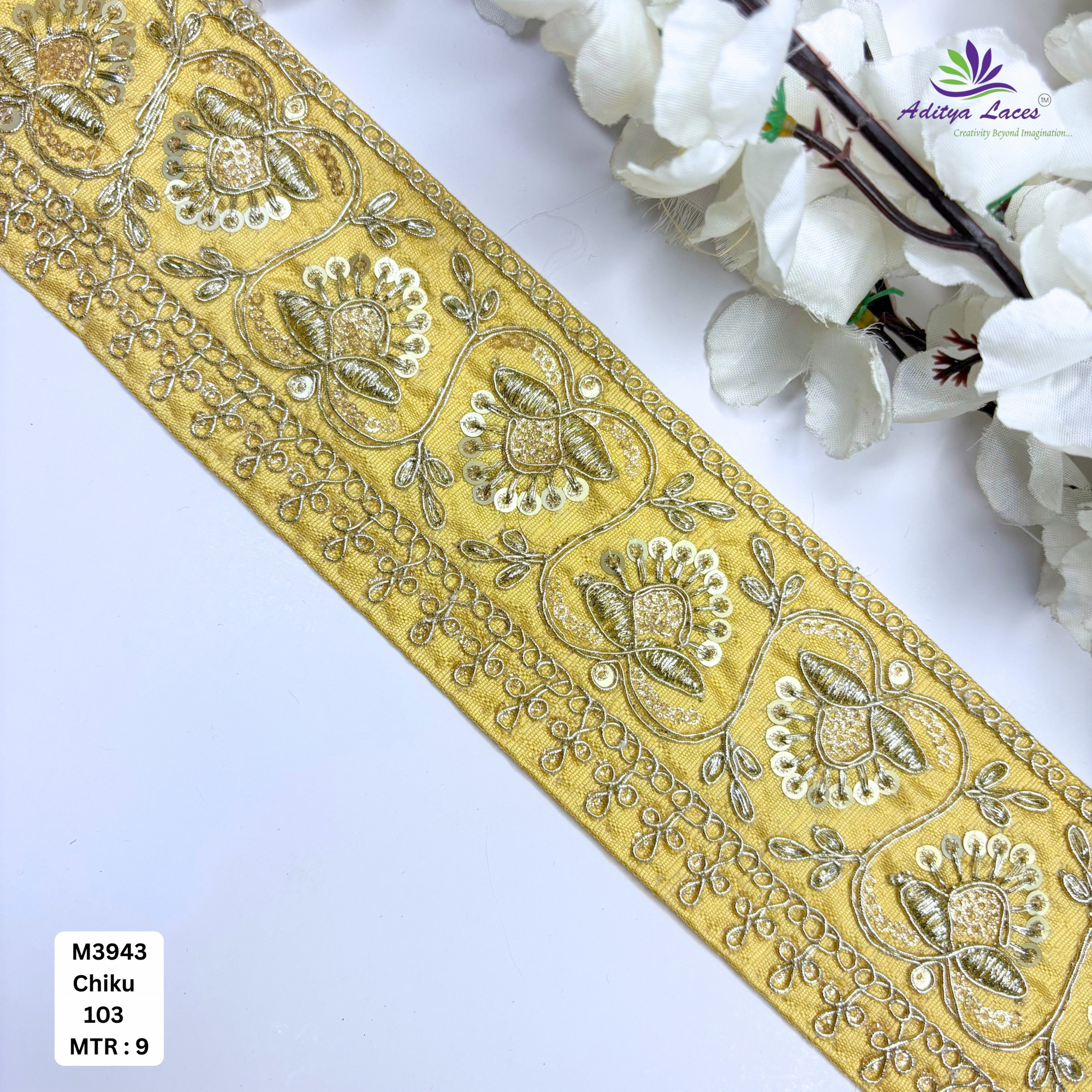 Premium Multicolor Malbari Embroidery Lace Rolls Designer Saree Border Bridal Beads Lace for Ethnic Fashion