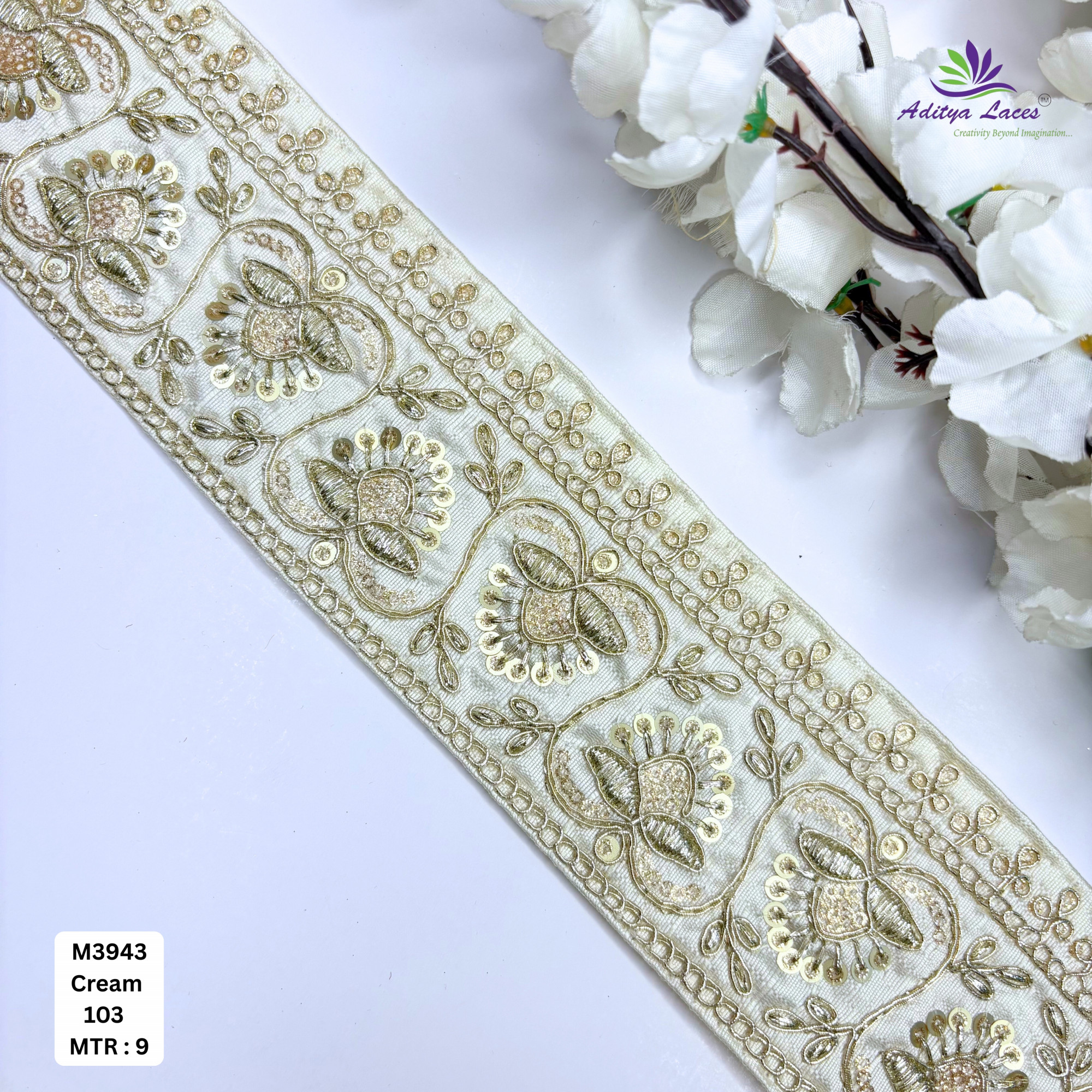 Premium Multicolor Malbari Embroidery Lace Rolls Designer Saree Border Bridal Beads Lace for Ethnic Fashion