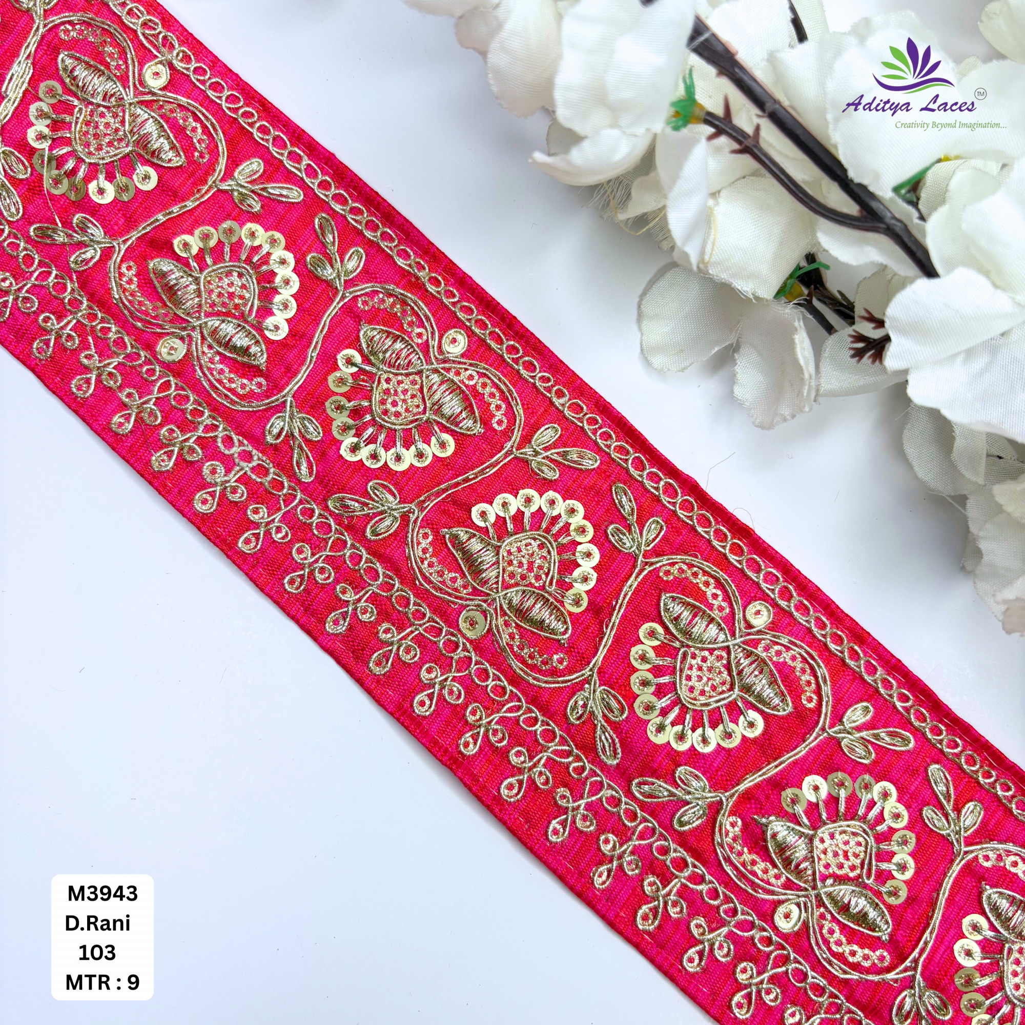 Premium Multicolor Malbari Embroidery Lace Rolls Designer Saree Border Bridal Beads Lace for Ethnic Fashion