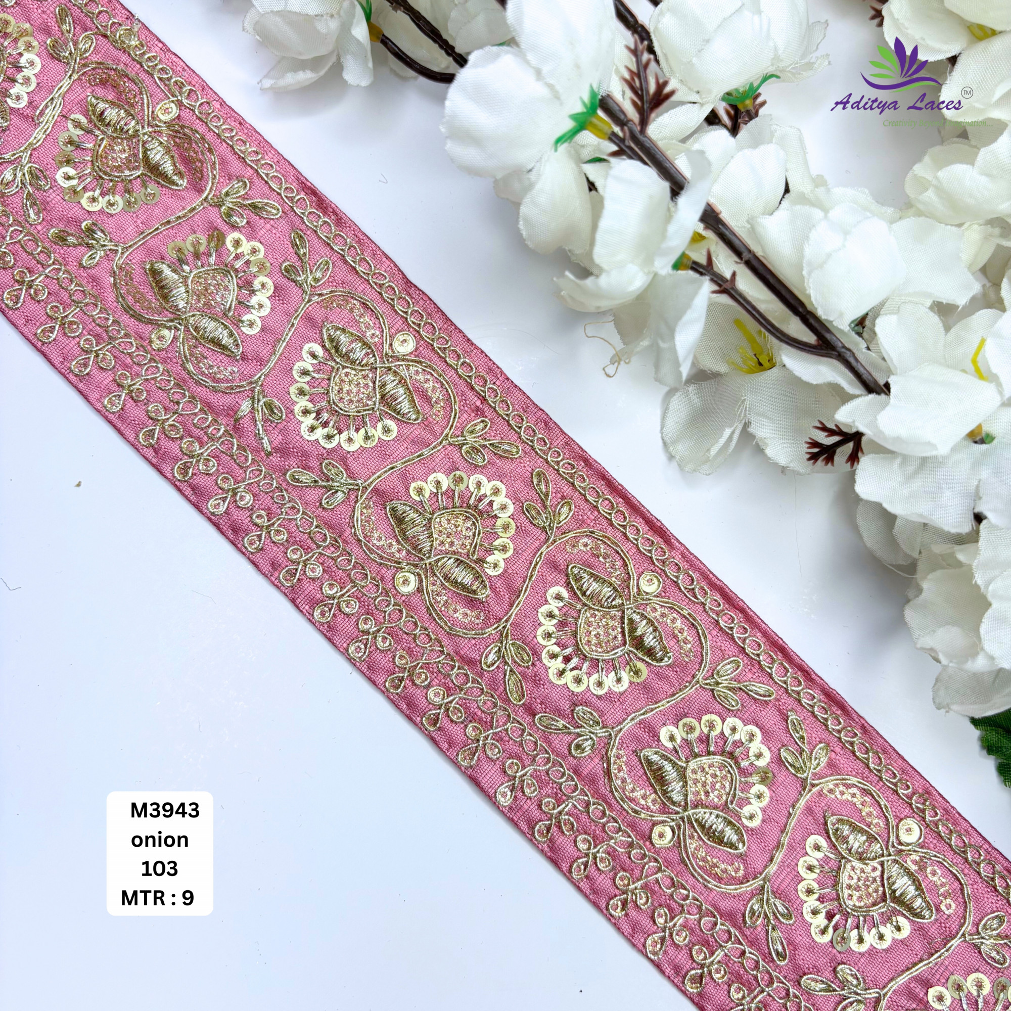 Premium Multicolor Malbari Embroidery Lace Rolls Designer Saree Border Bridal Beads Lace for Ethnic Fashion