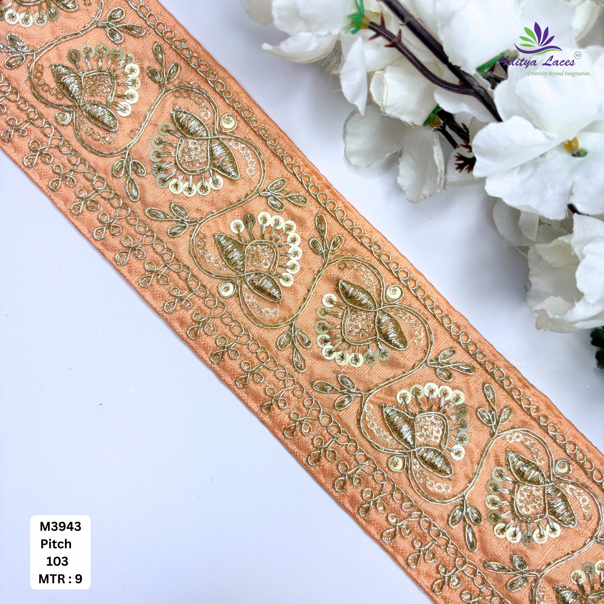 Premium Multicolor Malbari Embroidery Lace Rolls Designer Saree Border Bridal Beads Lace for Ethnic Fashion