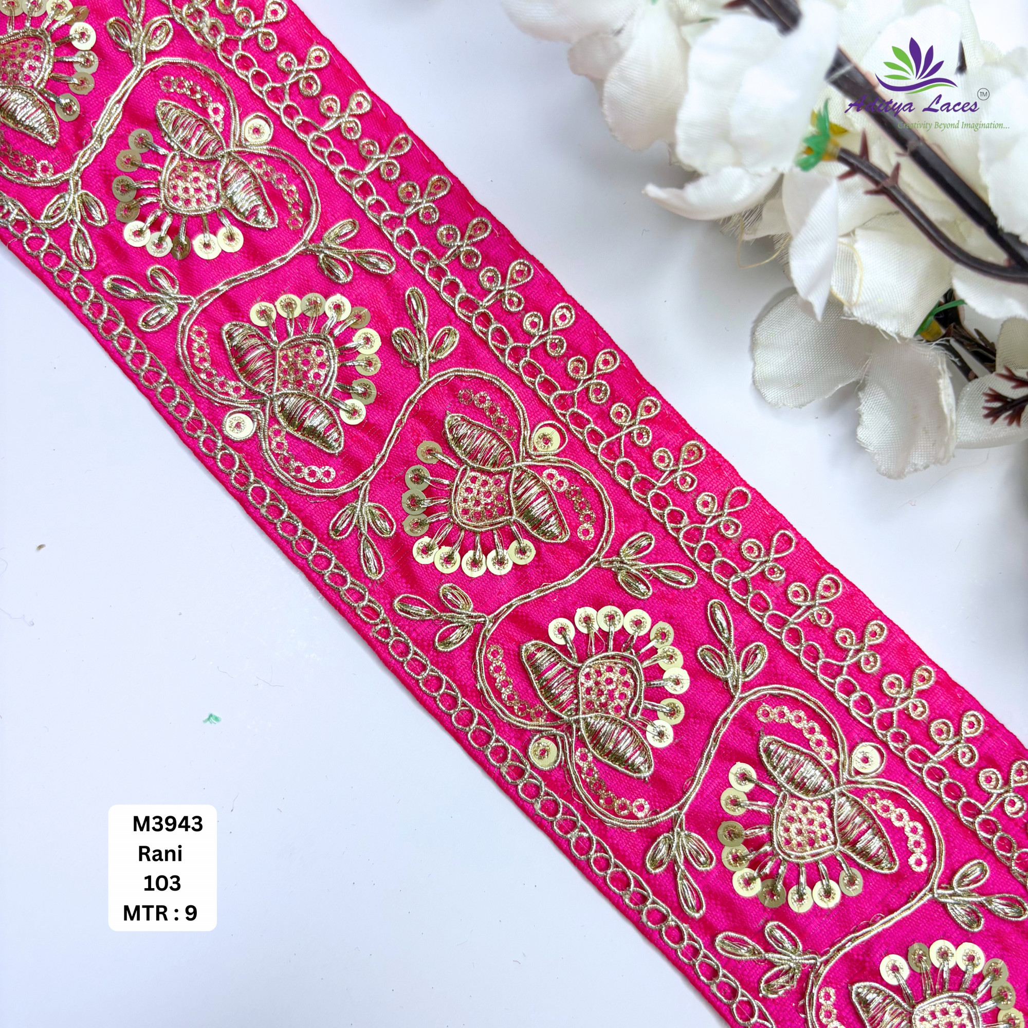 Premium Multicolor Malbari Embroidery Lace Rolls Designer Saree Border Bridal Beads Lace for Ethnic Fashion