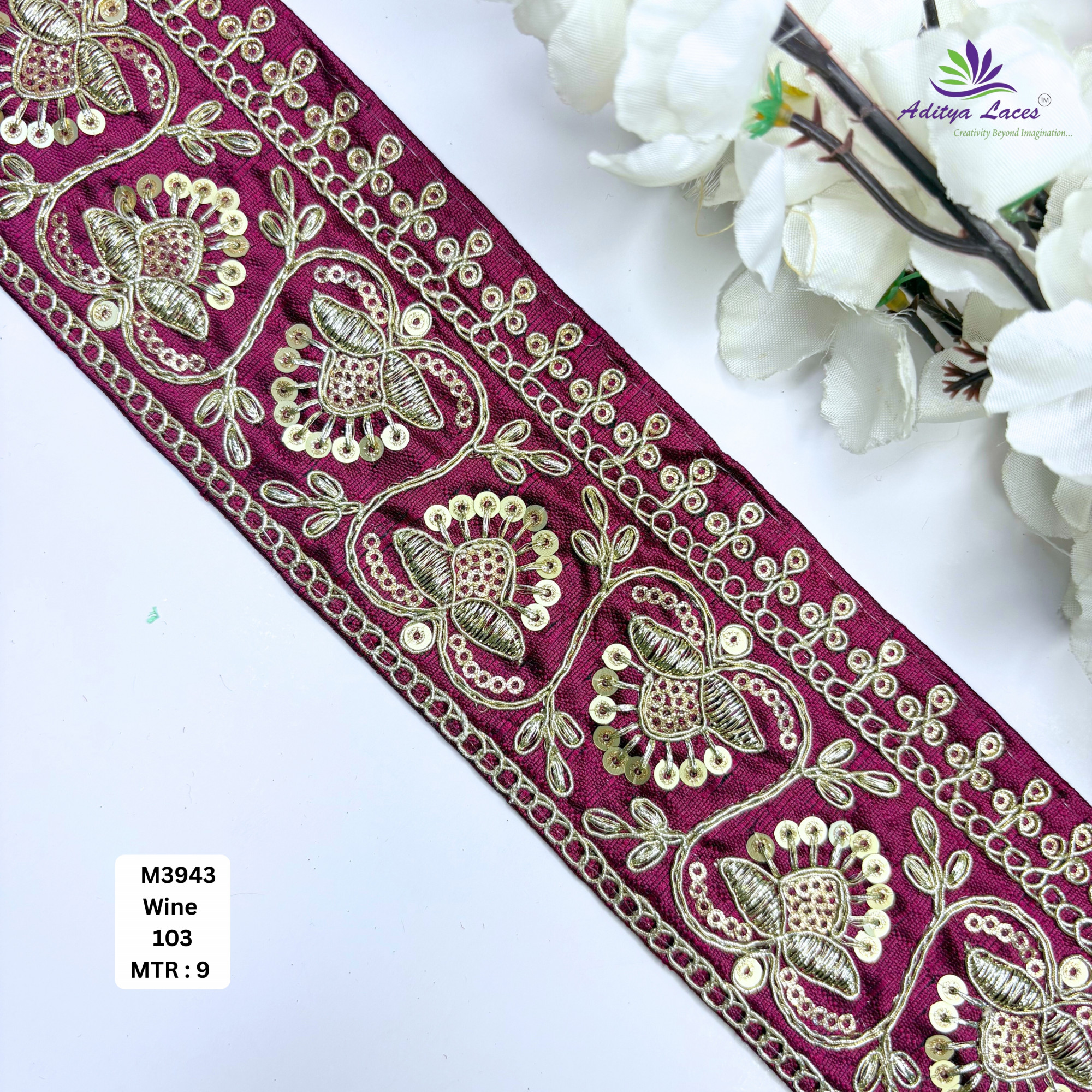 Premium Multicolor Malbari Embroidery Lace Rolls Designer Saree Border Bridal Beads Lace for Ethnic Fashion