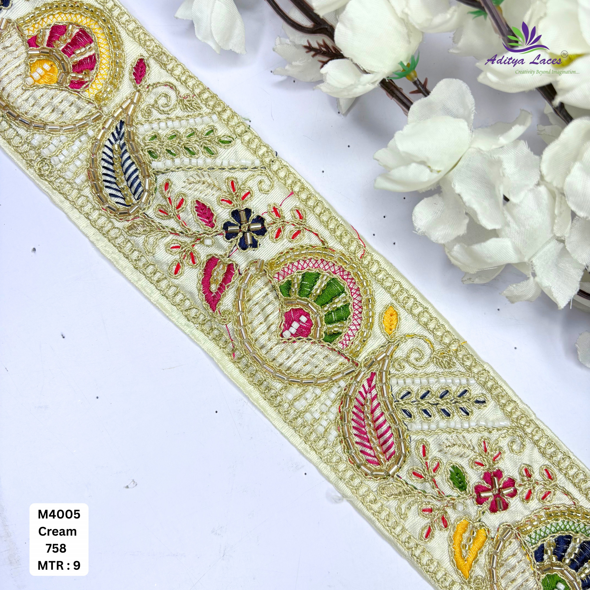 Graceful Luxury Fashion Beads Lace for Garment Decoration