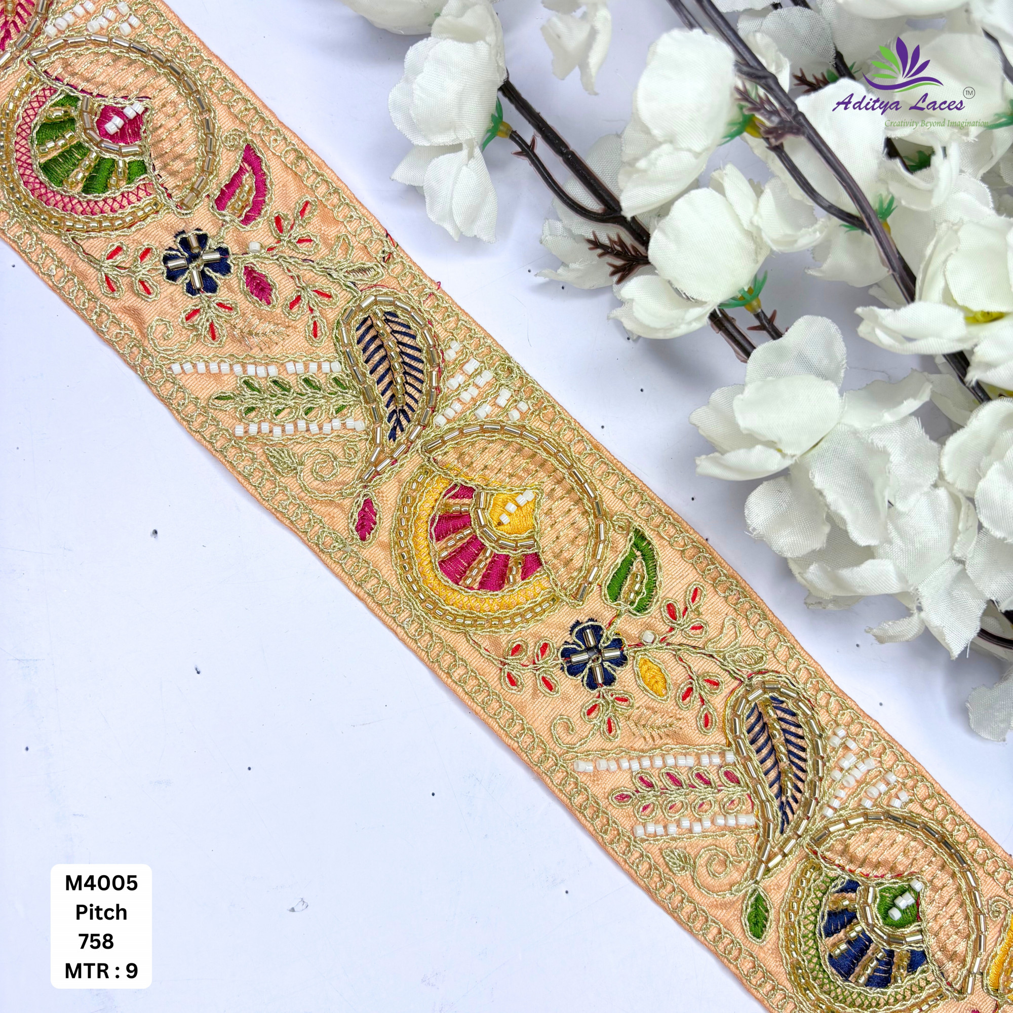 Graceful Luxury Fashion Beads Lace for Garment Decoration