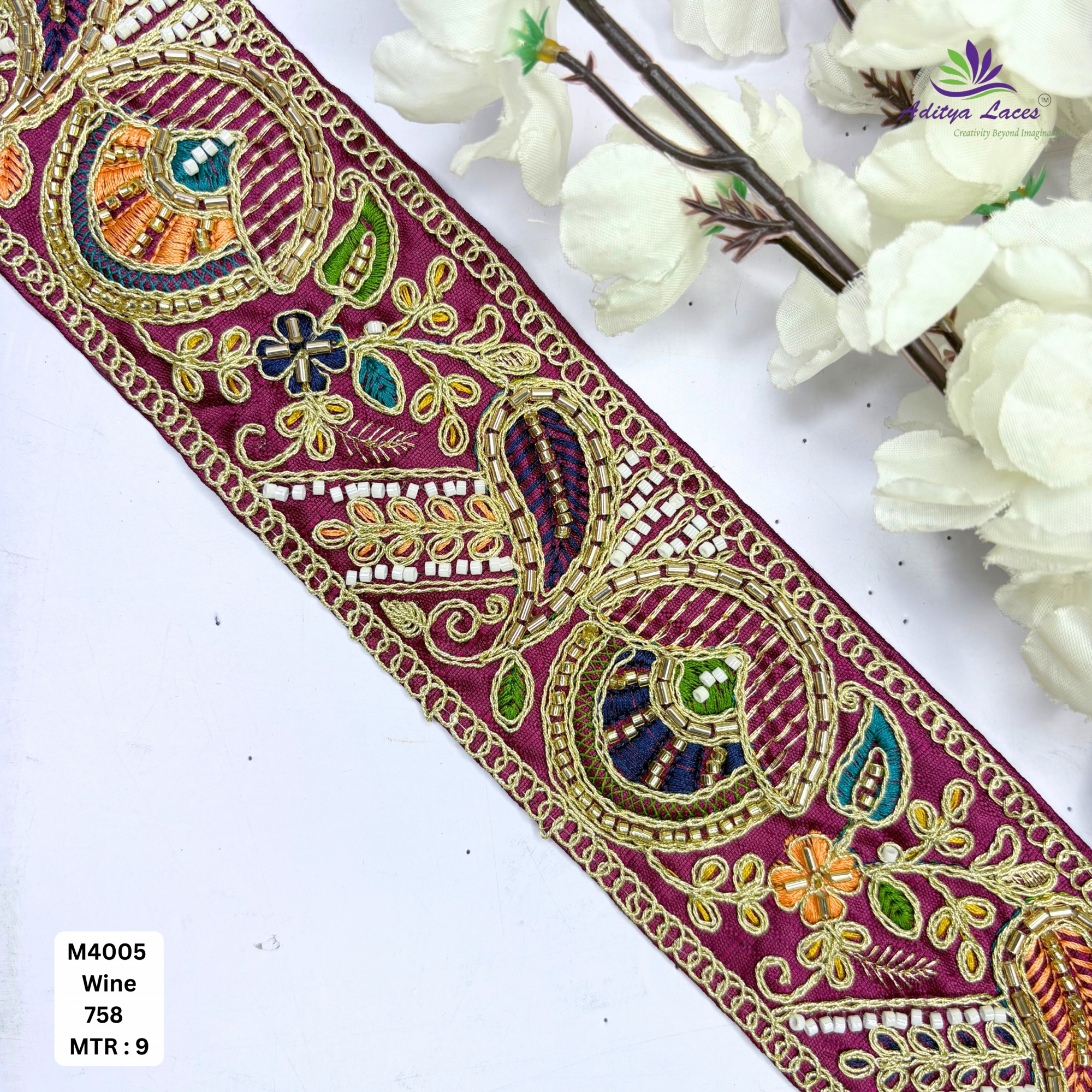 Graceful Luxury Fashion Beads Lace for Garment Decoration