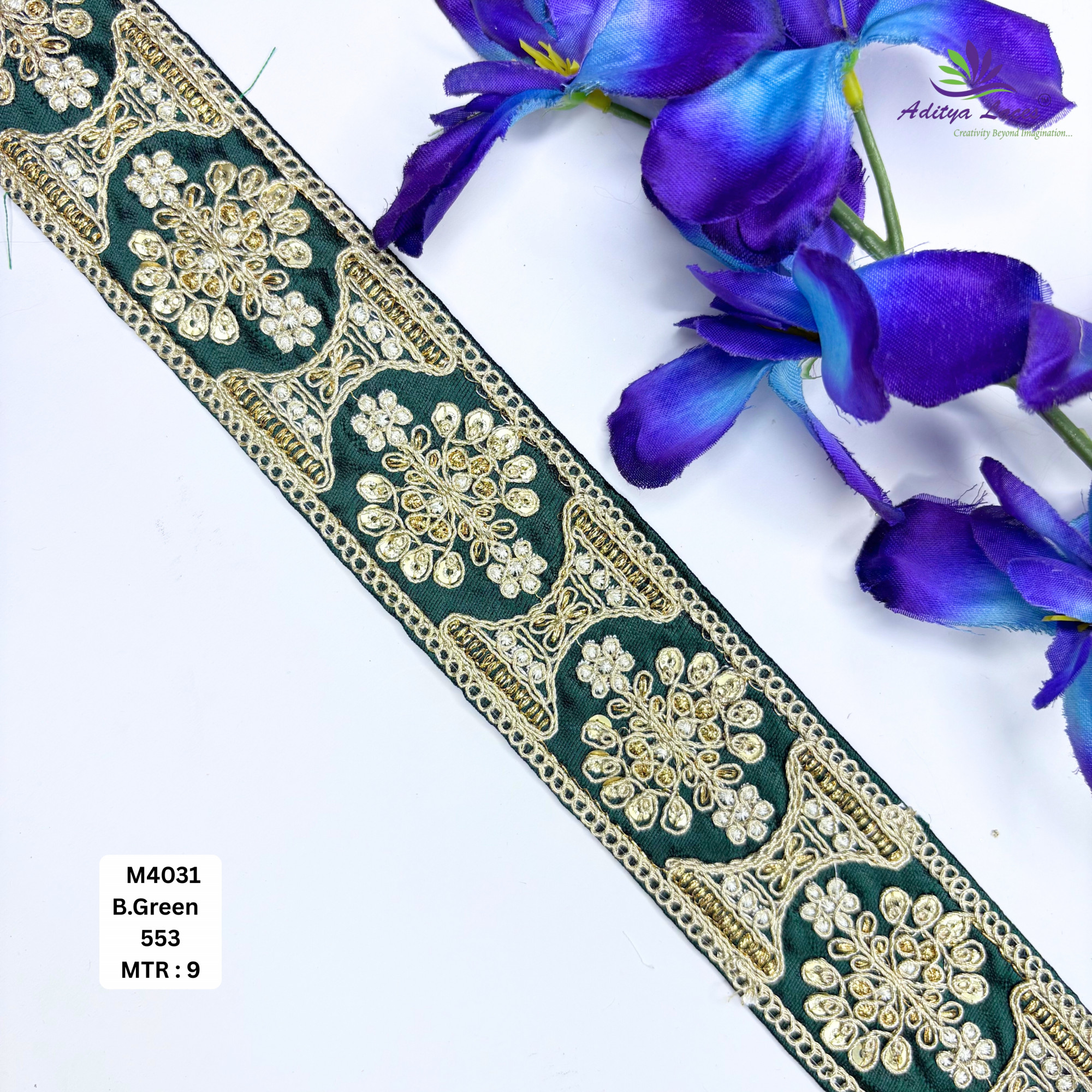 Malbari Multicolor Embroidery Lace Trim Designer Saree Border Bridal Decorative Lace Wholesale Lace Supplier