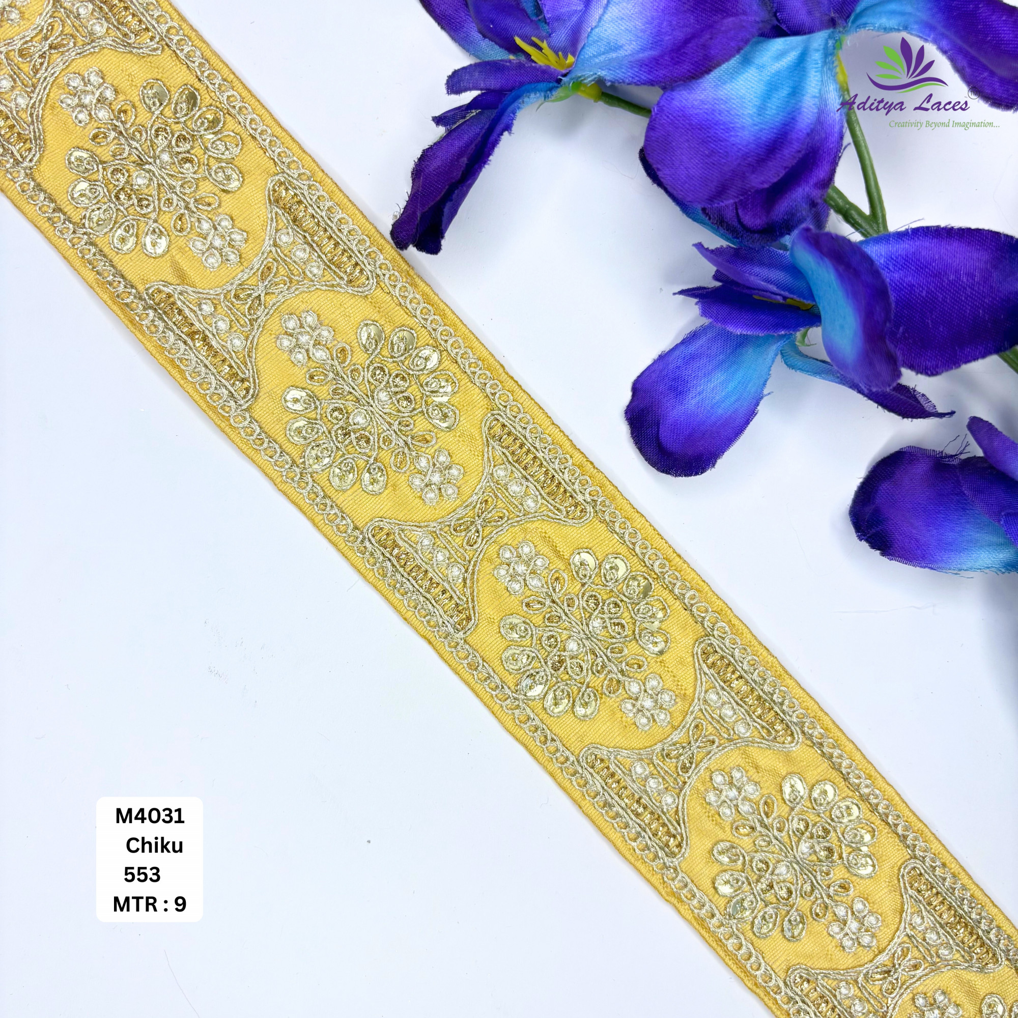 Malbari Multicolor Embroidery Lace Trim Designer Saree Border Bridal Decorative Lace Wholesale Lace Supplier