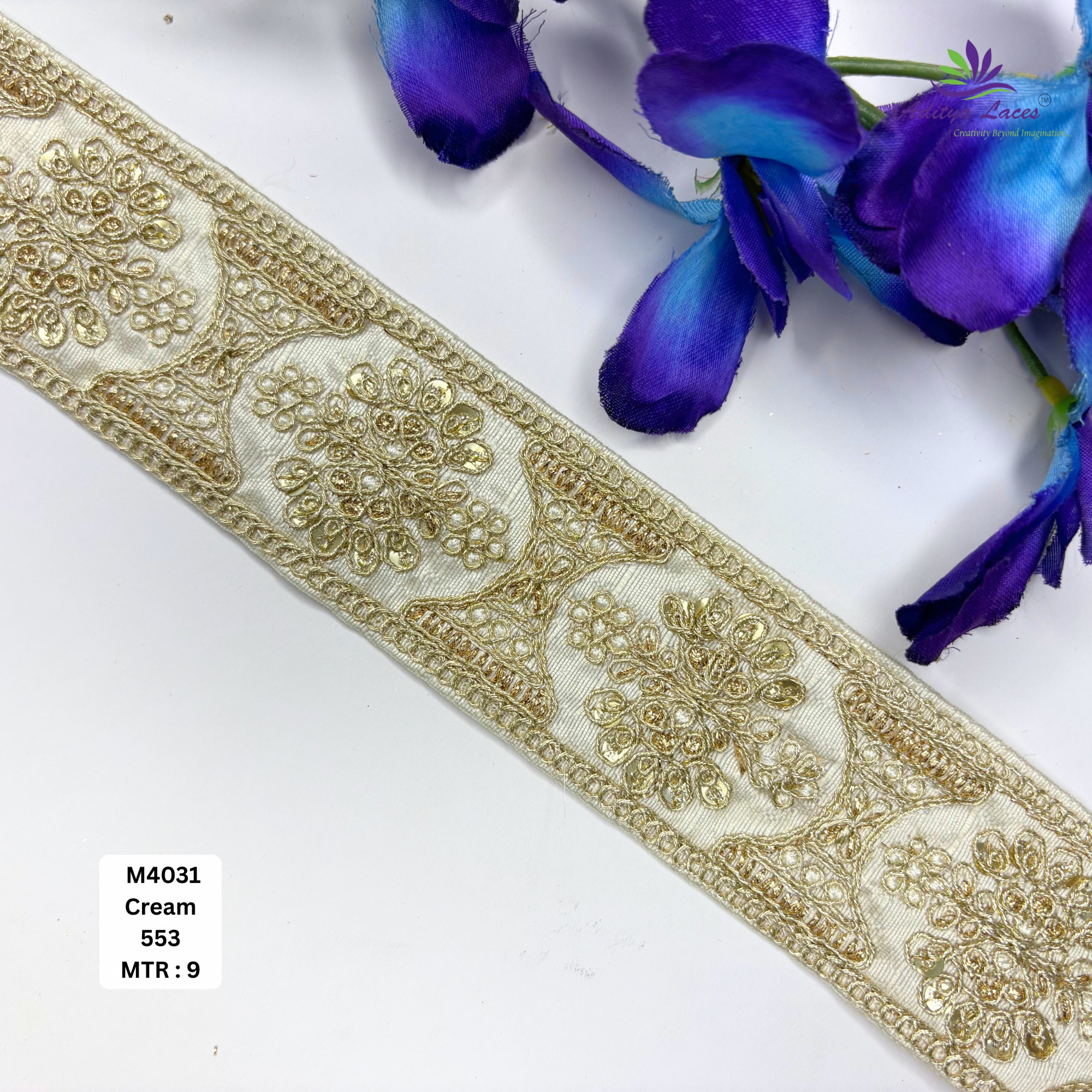 Malbari Multicolor Embroidery Lace Trim Designer Saree Border Bridal Decorative Lace Wholesale Lace Supplier