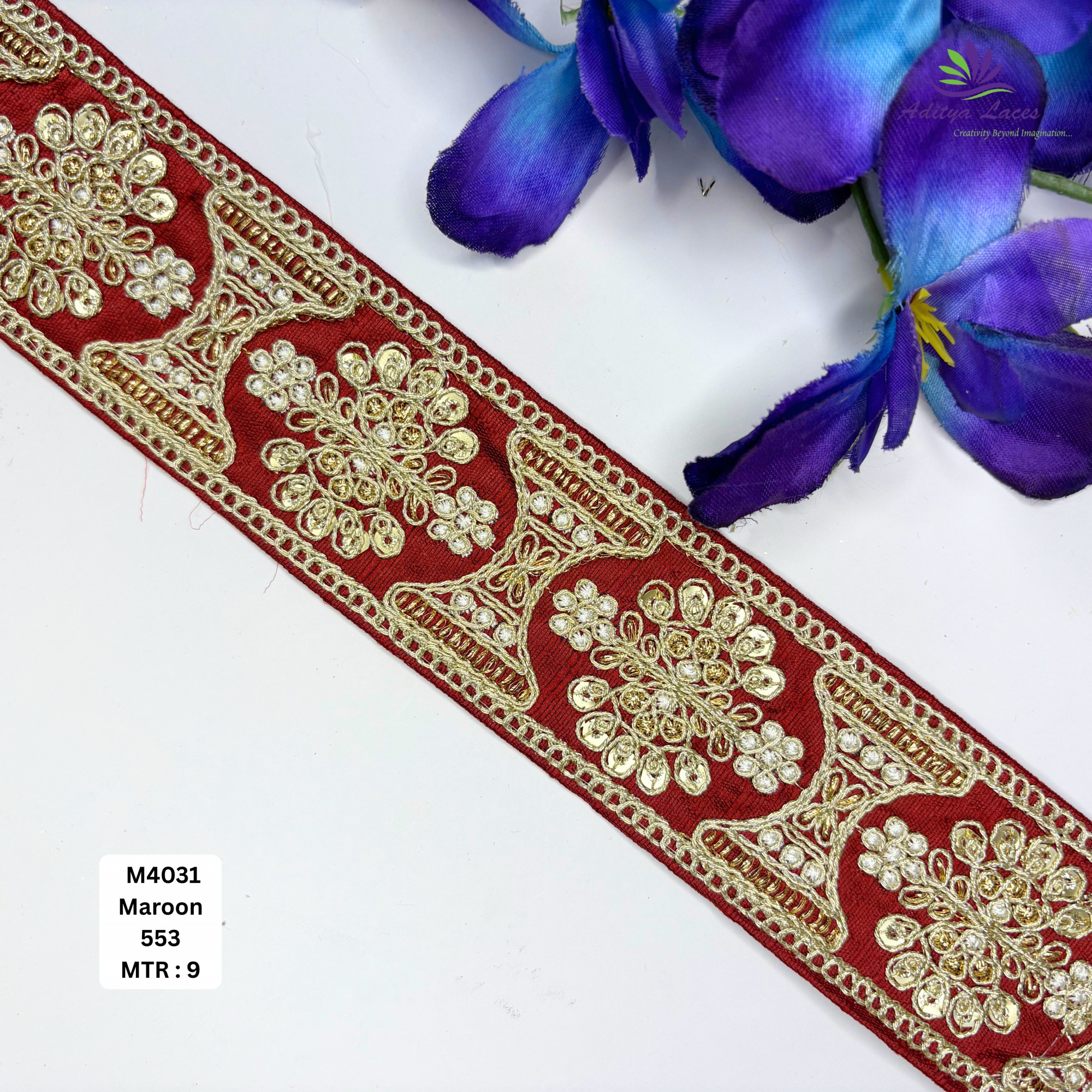 Malbari Multicolor Embroidery Lace Trim Designer Saree Border Bridal Decorative Lace Wholesale Lace Supplier