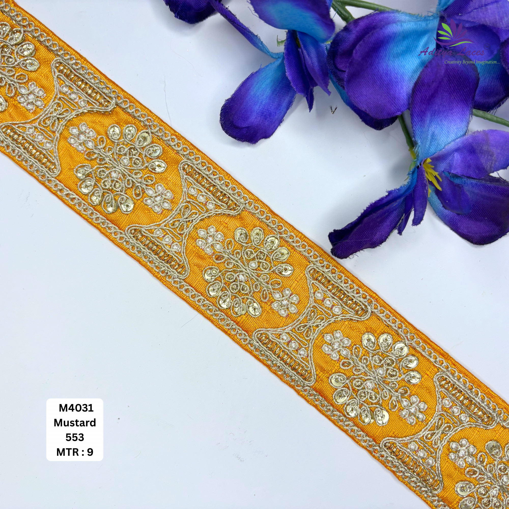 Malbari Multicolor Embroidery Lace Trim Designer Saree Border Bridal Decorative Lace Wholesale Lace Supplier