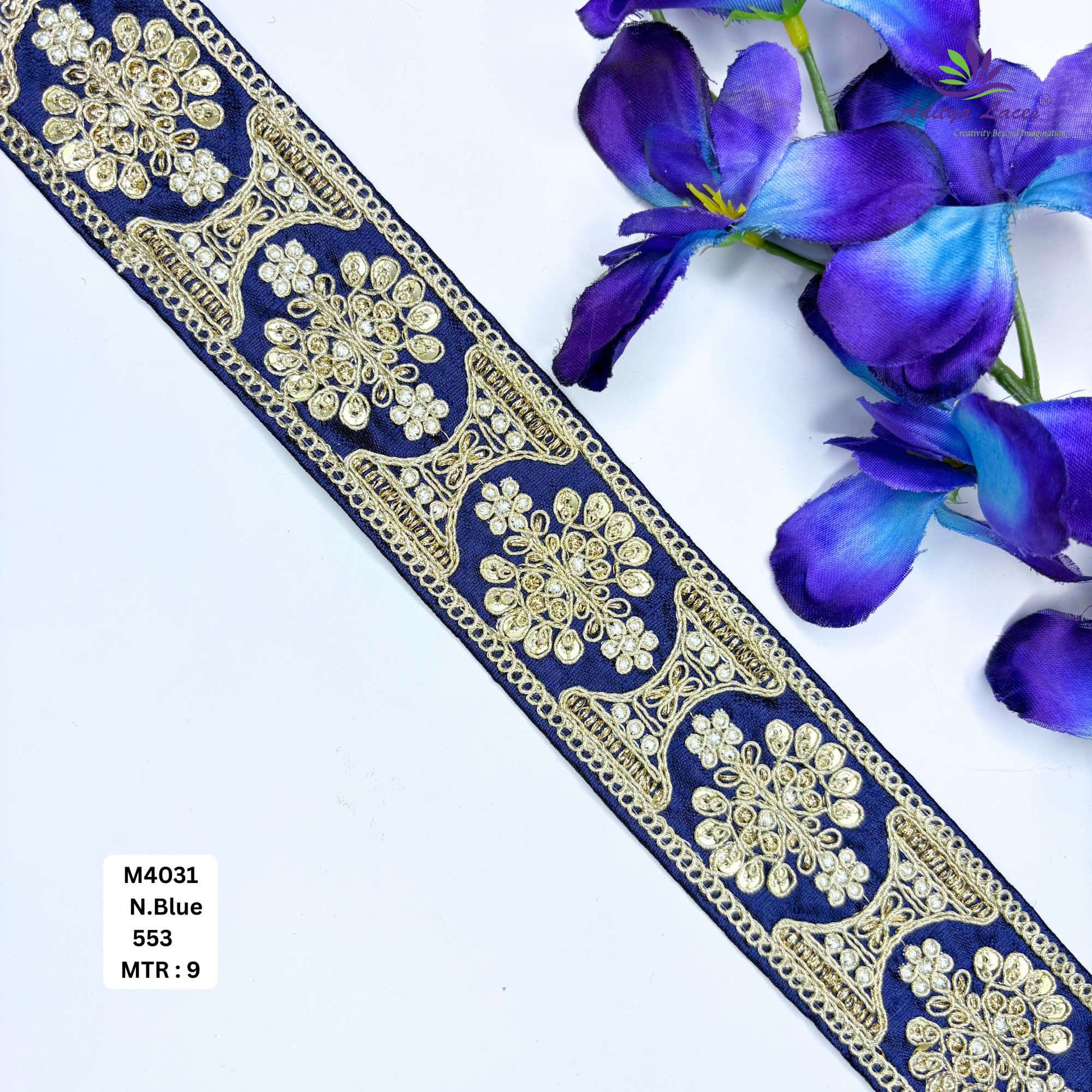 Malbari Multicolor Embroidery Lace Trim Designer Saree Border Bridal Decorative Lace Wholesale Lace Supplier