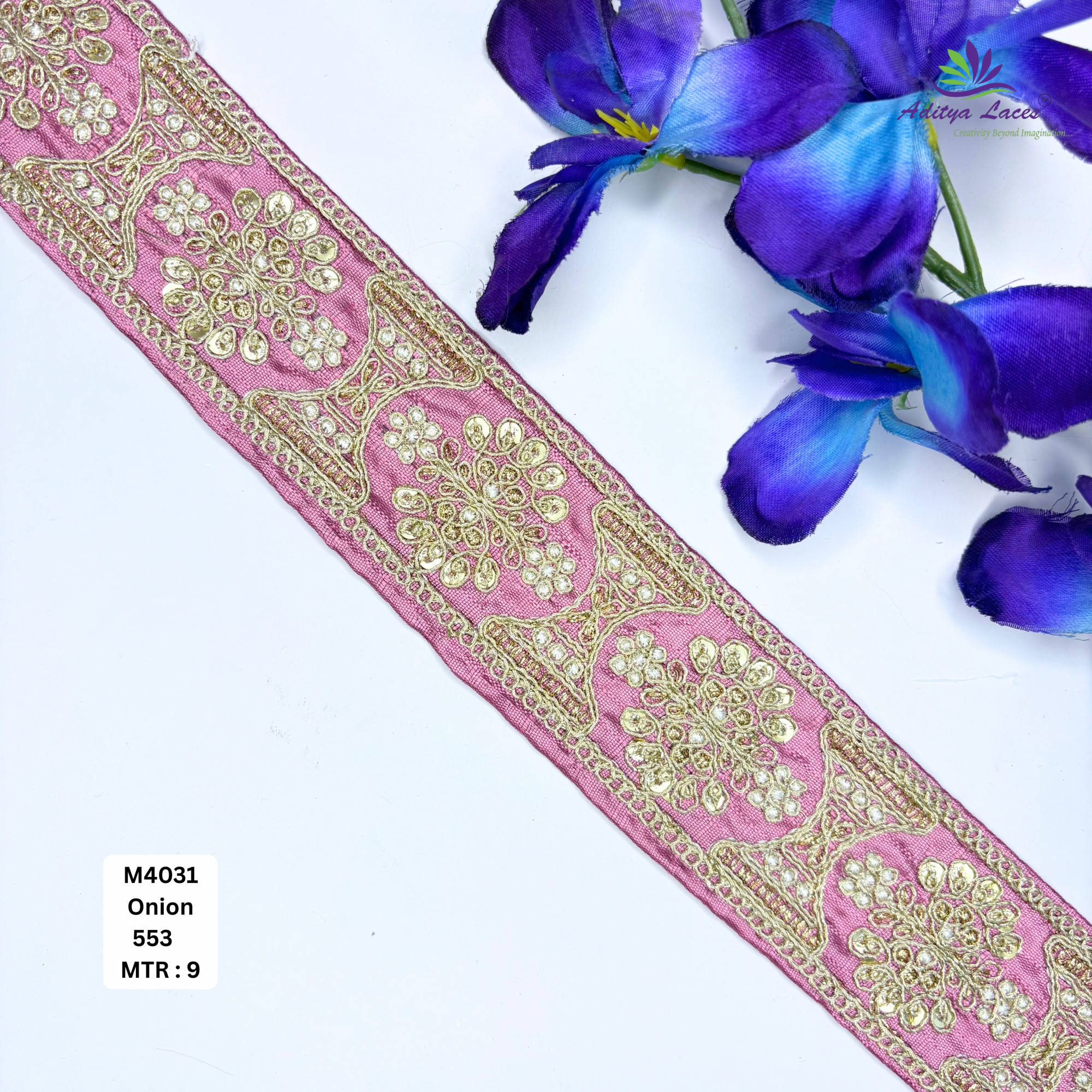 Malbari Multicolor Embroidery Lace Trim Designer Saree Border Bridal Decorative Lace Wholesale Lace Supplier