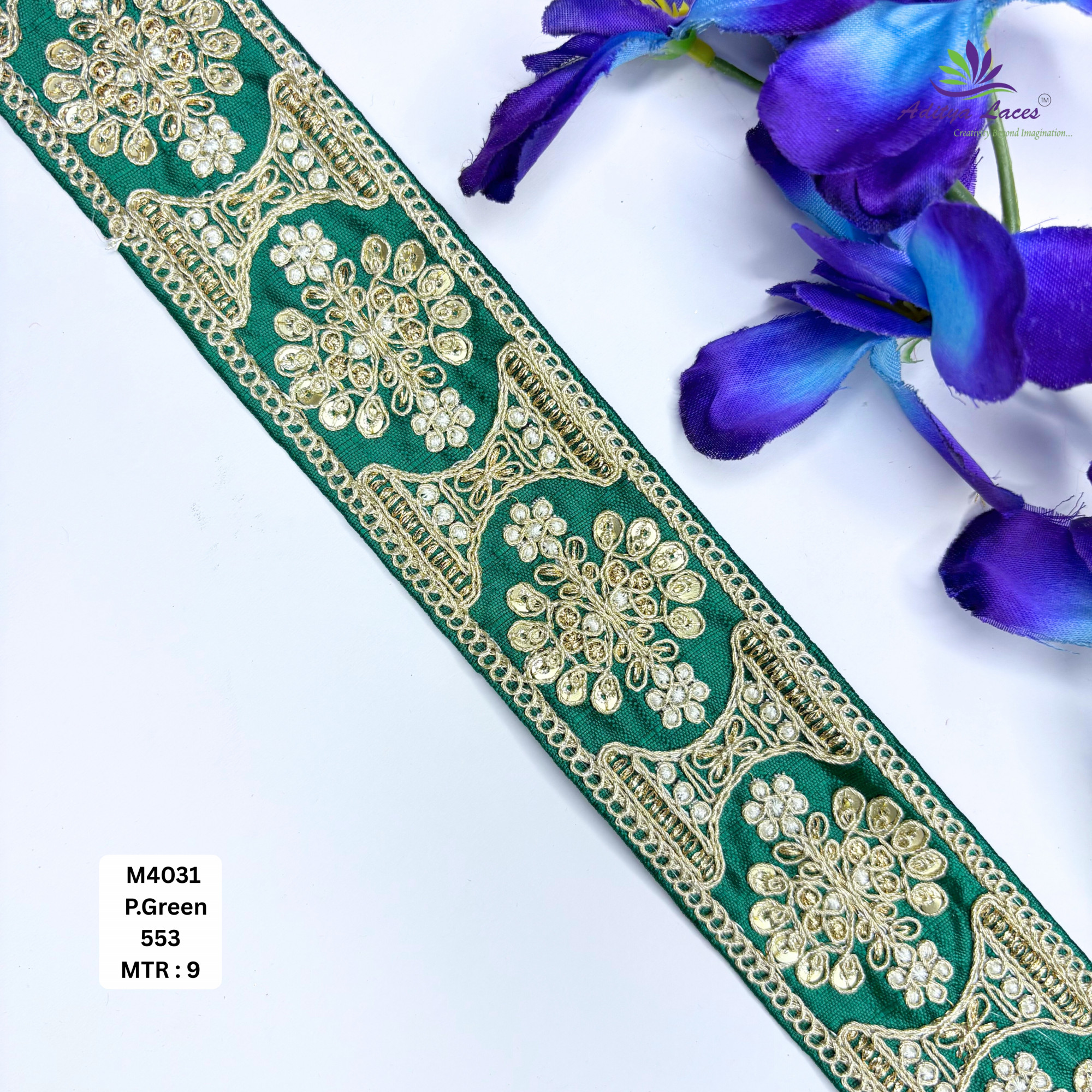 Malbari Multicolor Embroidery Lace Trim Designer Saree Border Bridal Decorative Lace Wholesale Lace Supplier