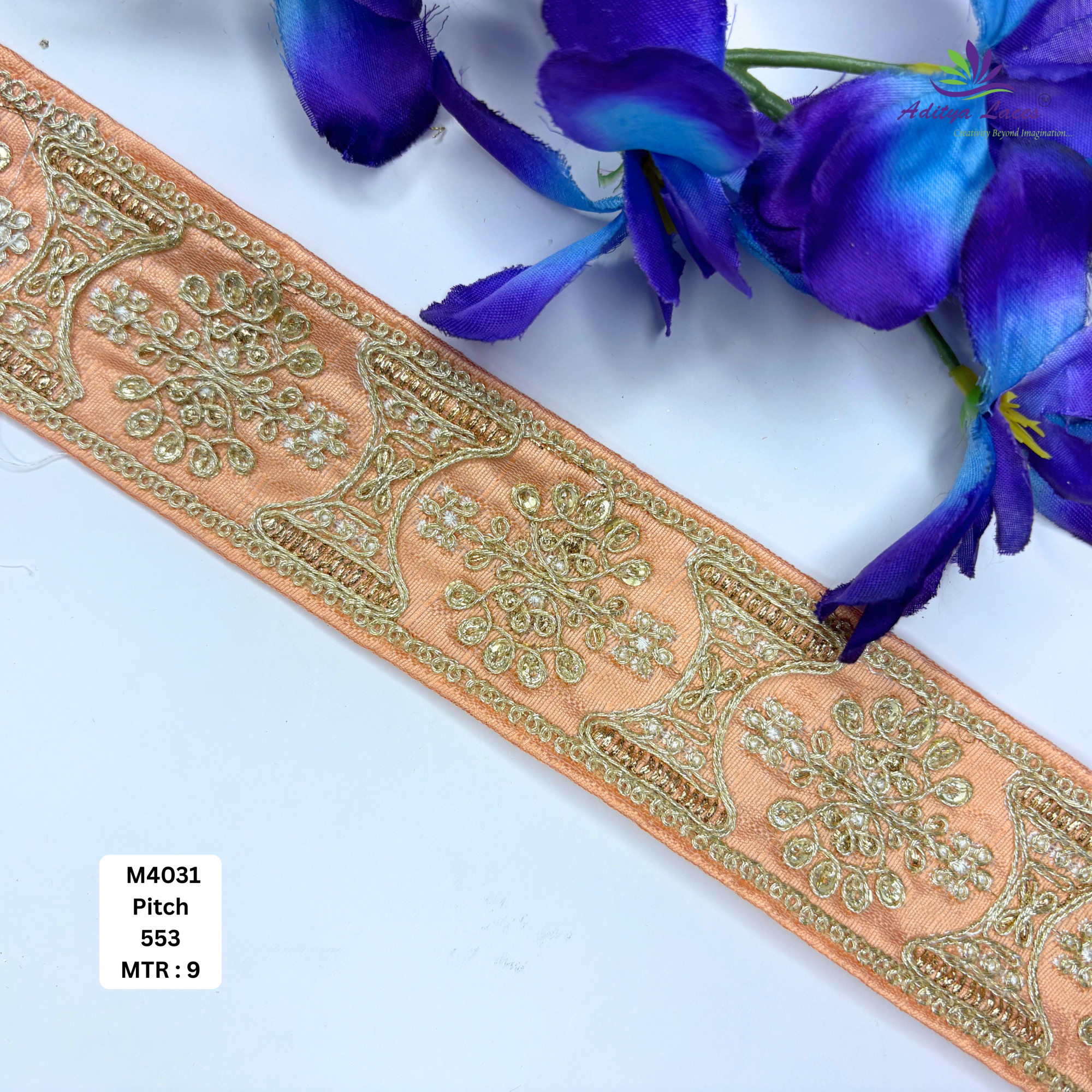 Malbari Multicolor Embroidery Lace Trim Designer Saree Border Bridal Decorative Lace Wholesale Lace Supplier