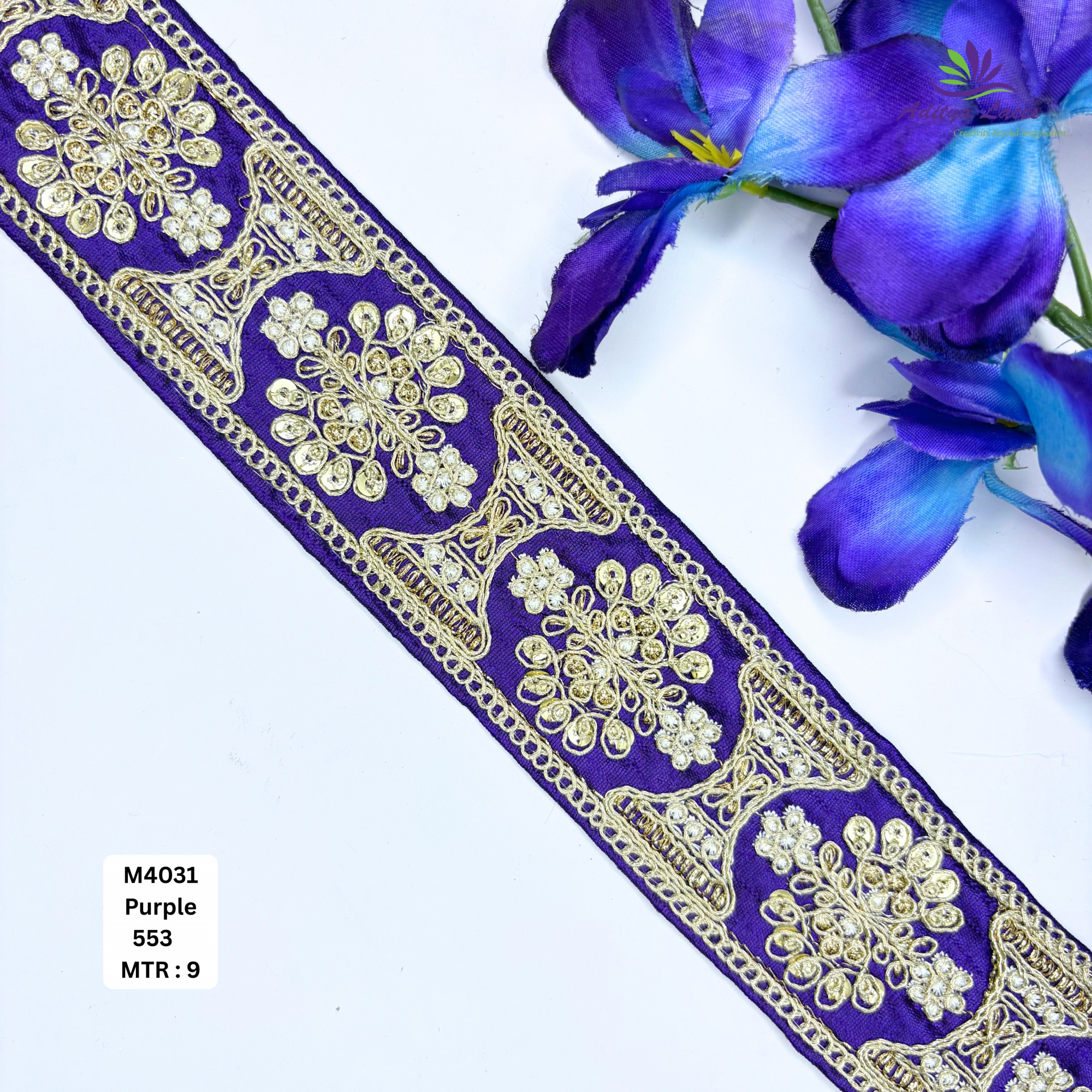 Malbari Multicolor Embroidery Lace Trim Designer Saree Border Bridal Decorative Lace Wholesale Lace Supplier