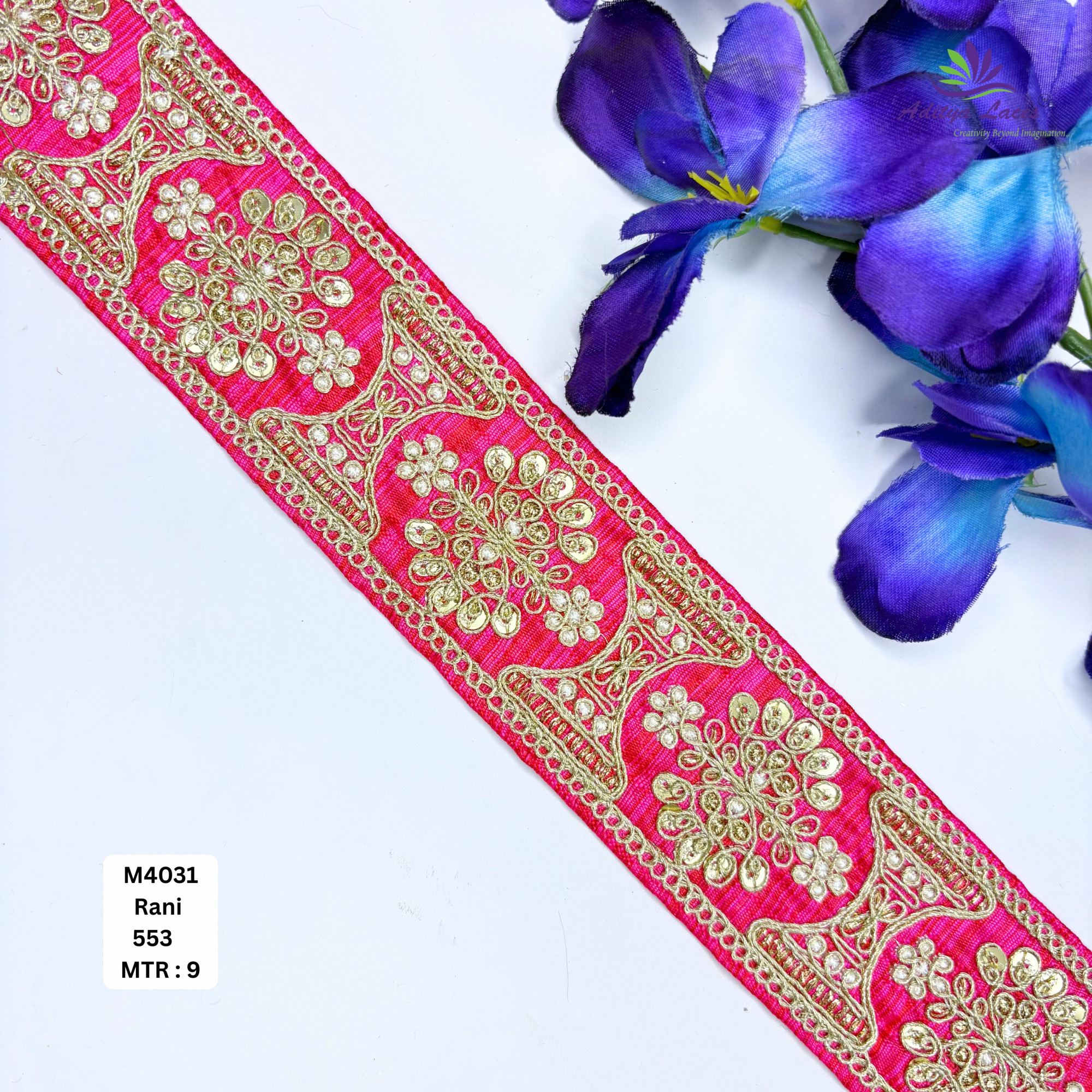 Malbari Multicolor Embroidery Lace Trim Designer Saree Border Bridal Decorative Lace Wholesale Lace Supplier