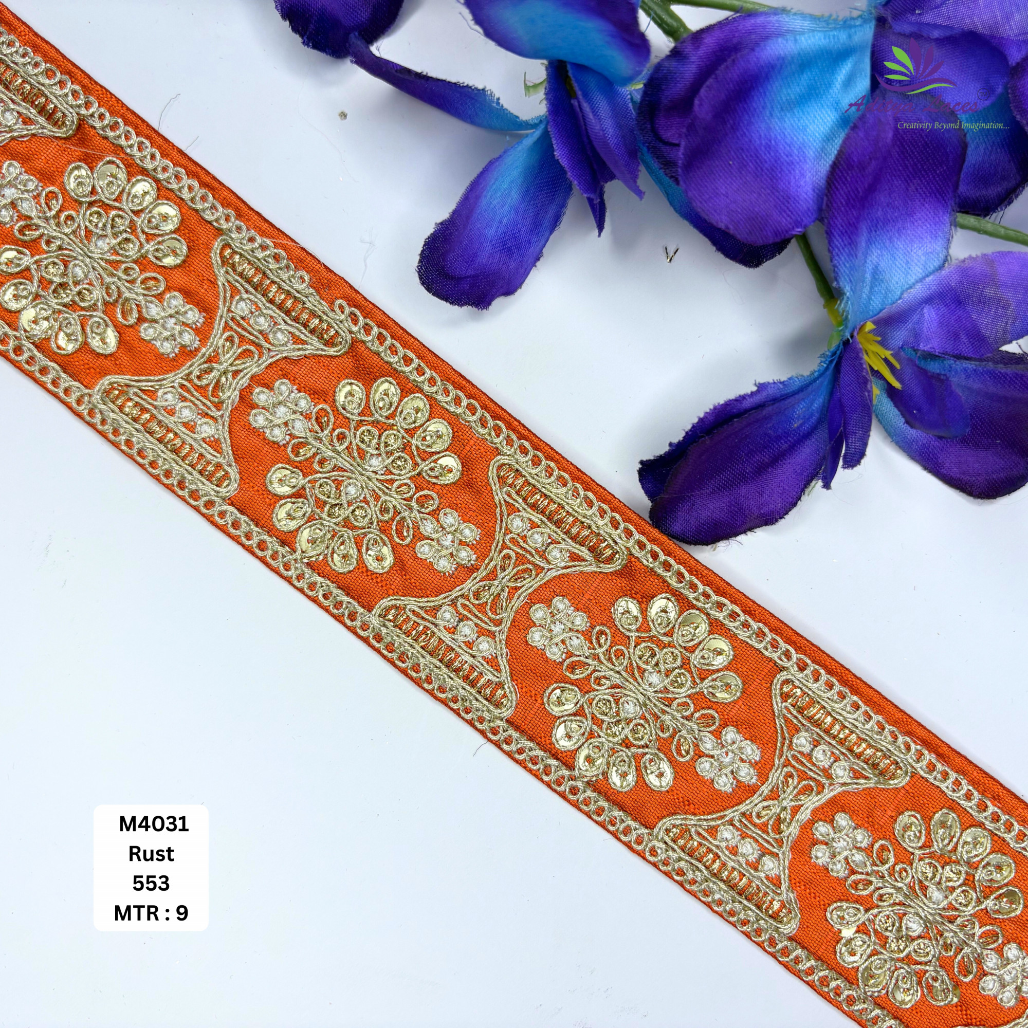 Malbari Multicolor Embroidery Lace Trim Designer Saree Border Bridal Decorative Lace Wholesale Lace Supplier