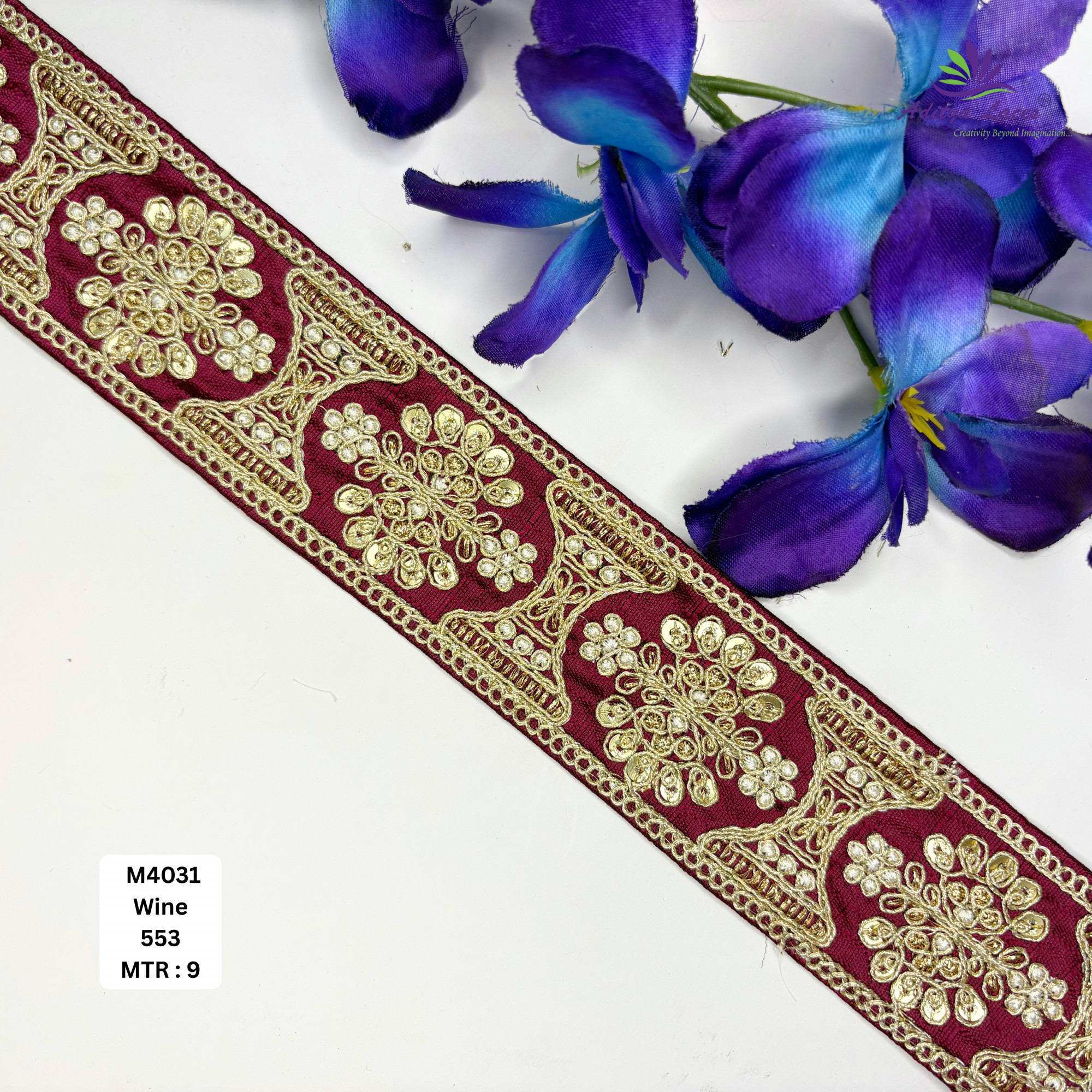 Malbari Multicolor Embroidery Lace Trim Designer Saree Border Bridal Decorative Lace Wholesale Lace Supplier
