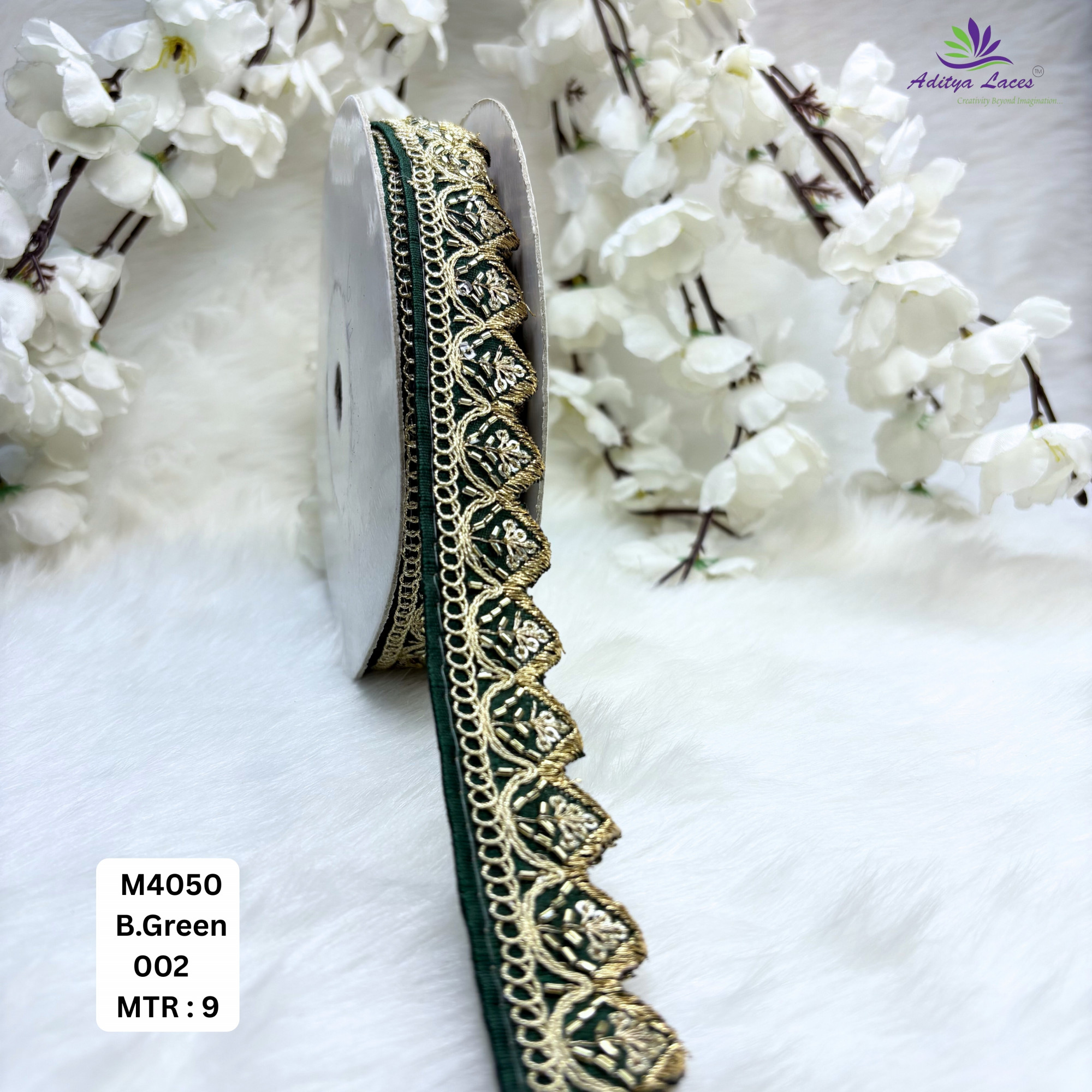 Malbari Multicolor Embroidery Lace Trim Designer Saree Border Bridal Beads Lace Wholesale Supplier