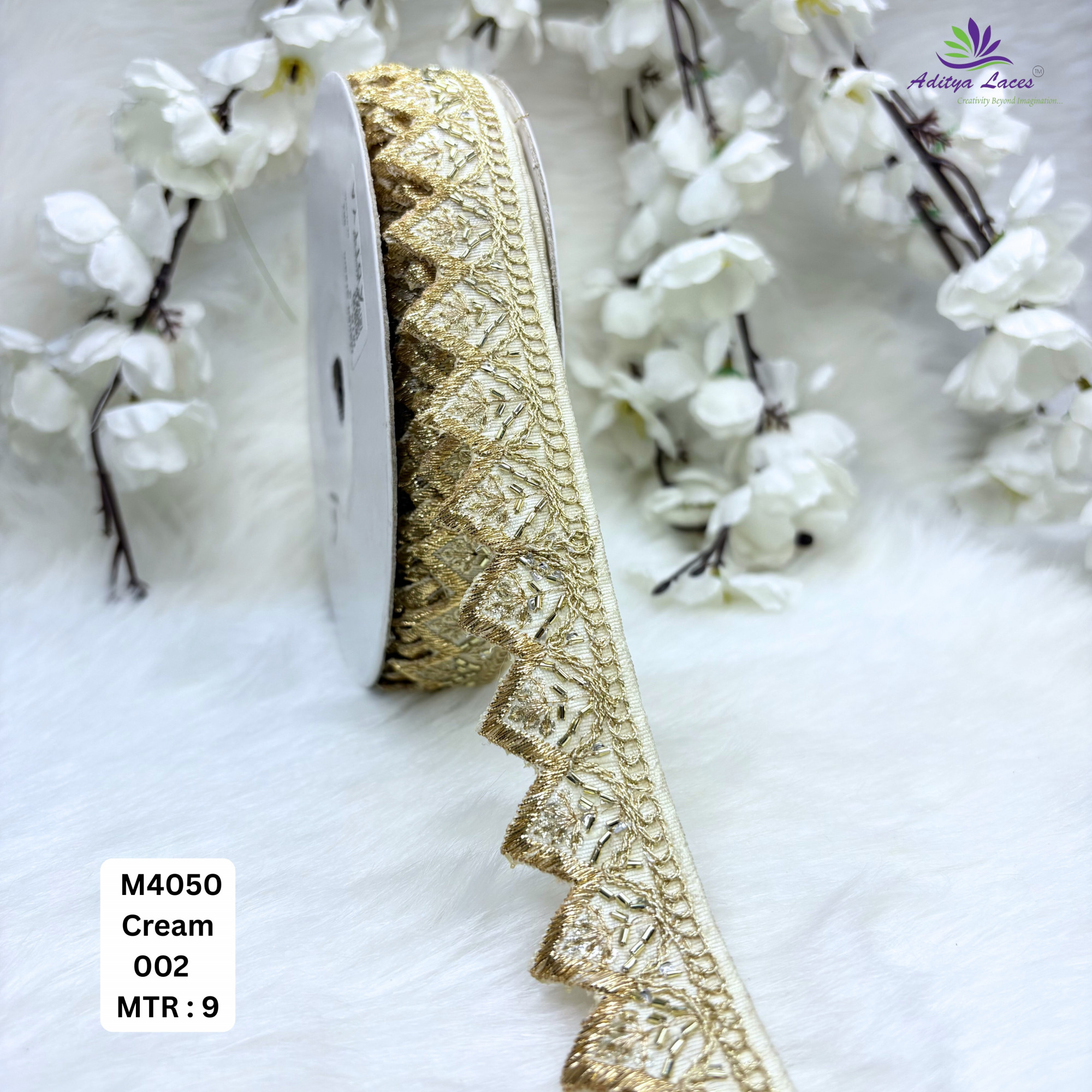 Malbari Multicolor Embroidery Lace Trim Designer Saree Border Bridal Beads Lace Wholesale Supplier