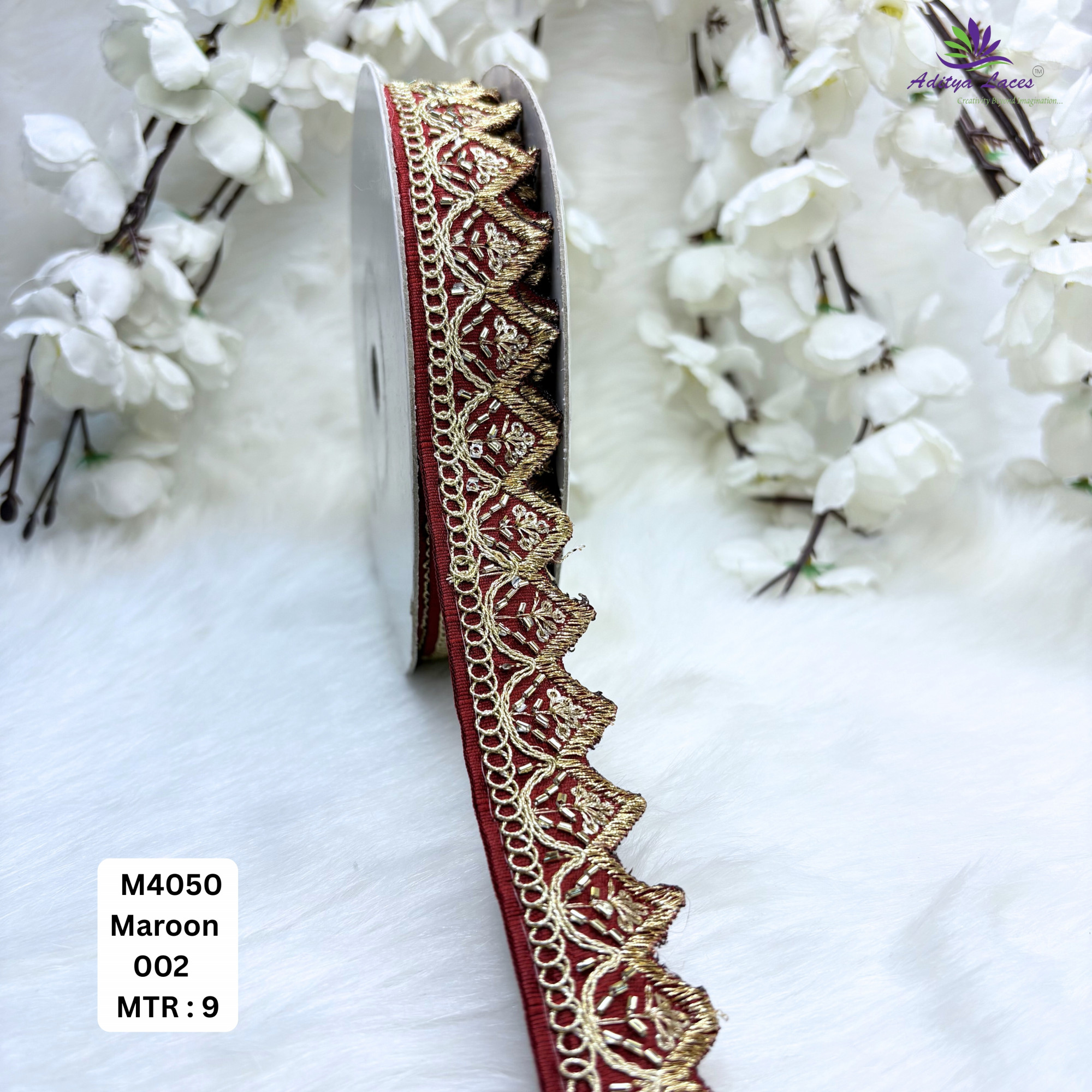Malbari Multicolor Embroidery Lace Trim Designer Saree Border Bridal Beads Lace Wholesale Supplier