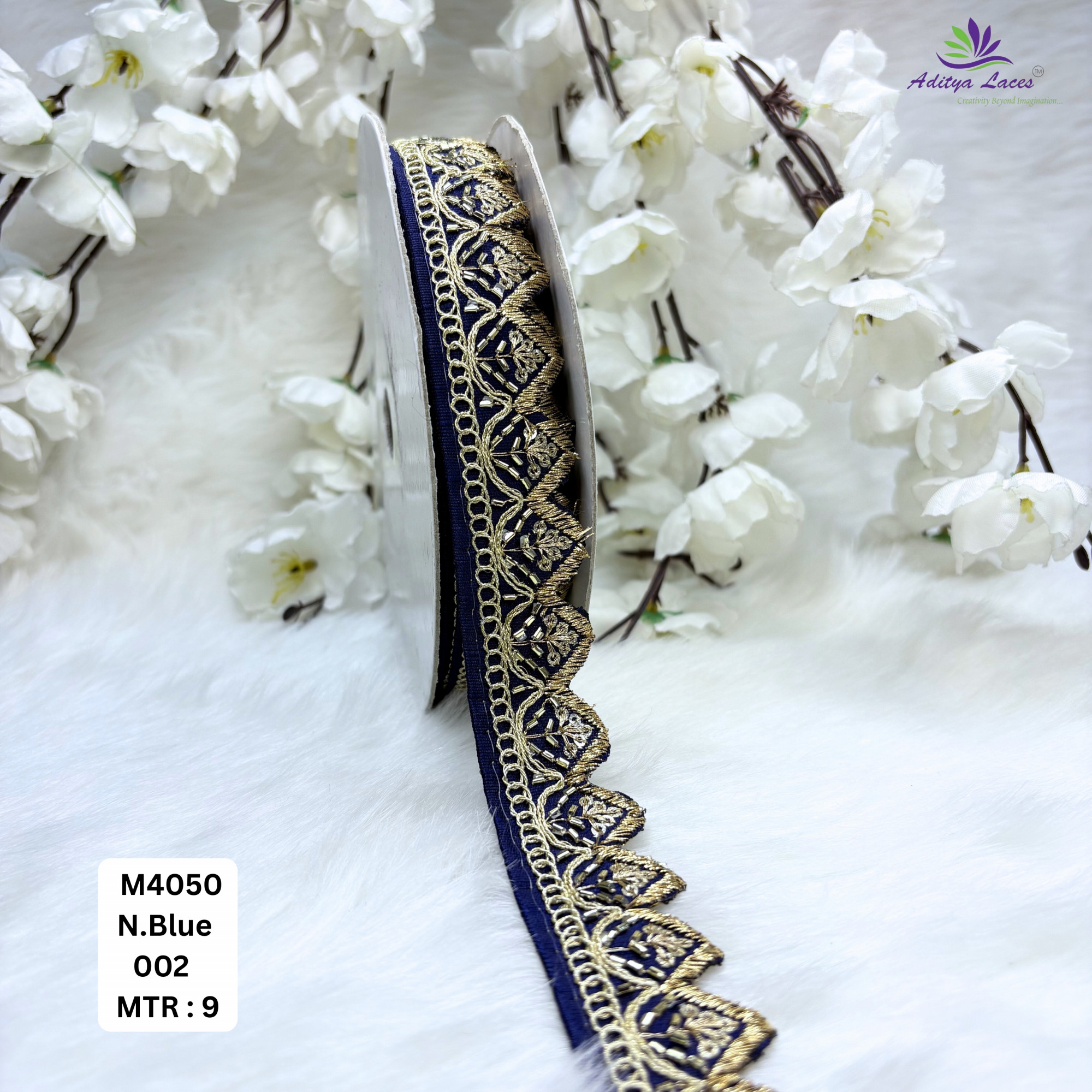 Malbari Multicolor Embroidery Lace Trim Designer Saree Border Bridal Beads Lace Wholesale Supplier