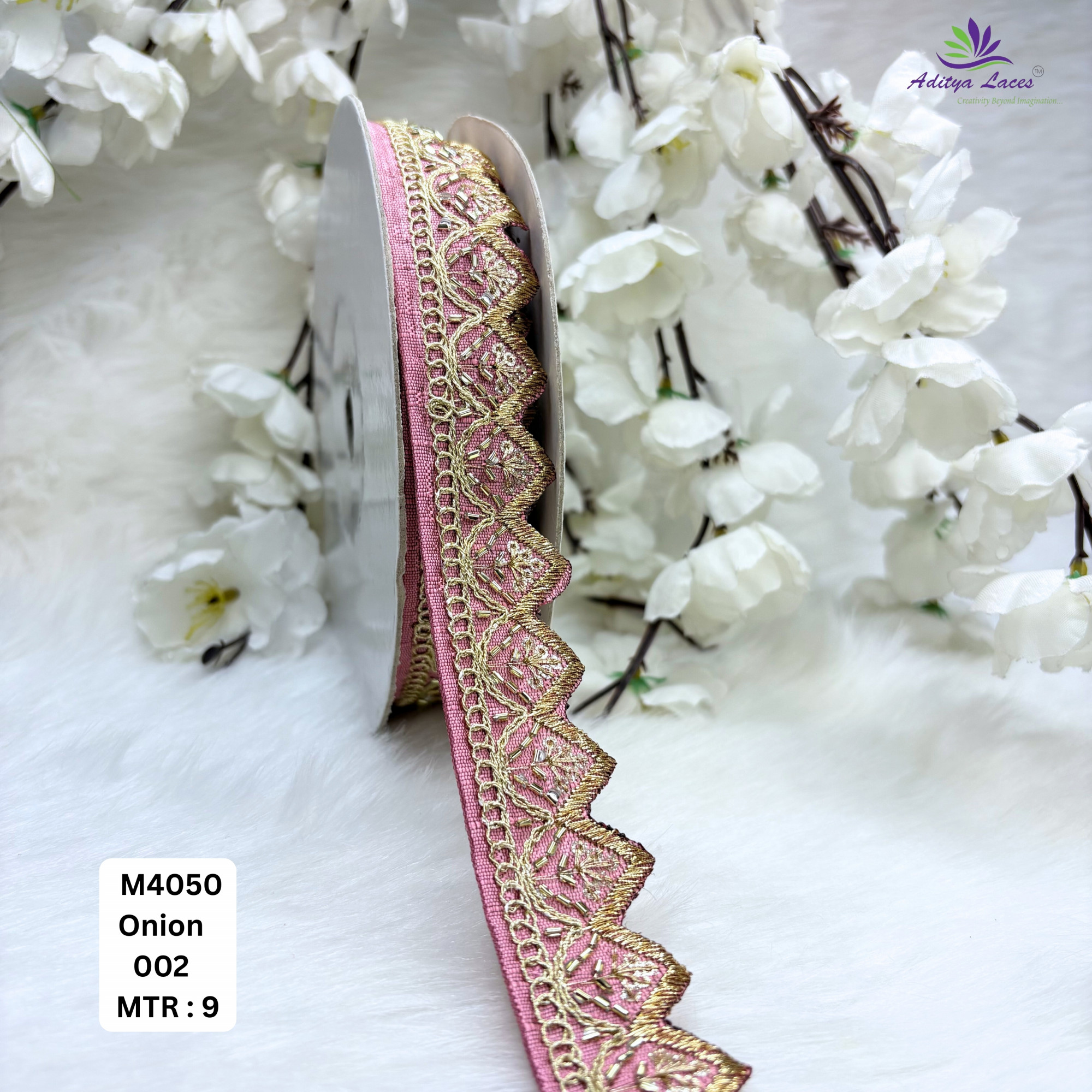 Malbari Multicolor Embroidery Lace Trim Designer Saree Border Bridal Beads Lace Wholesale Supplier