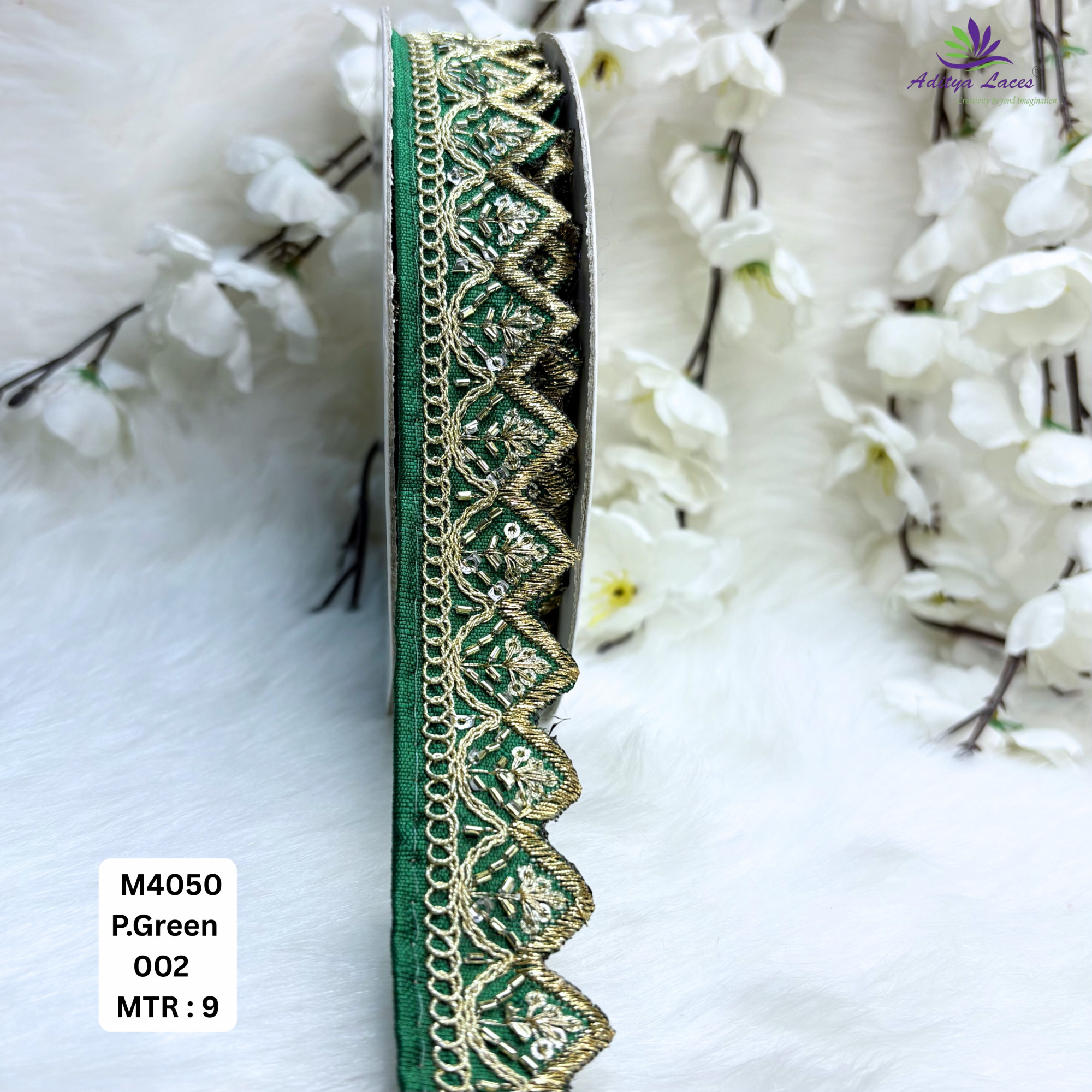 Malbari Multicolor Embroidery Lace Trim Designer Saree Border Bridal Beads Lace Wholesale Supplier